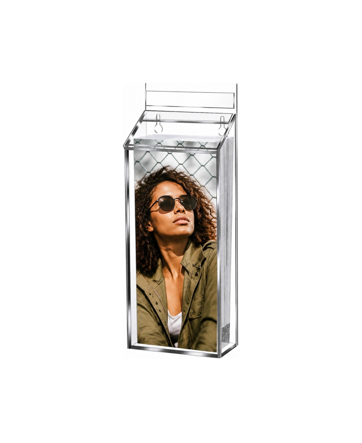 Lowking 2 Pack Wall Mount Waterproof Acrylic Brochure Holders with Lid Clear Pamphlet Display for Store Organizer - Clear