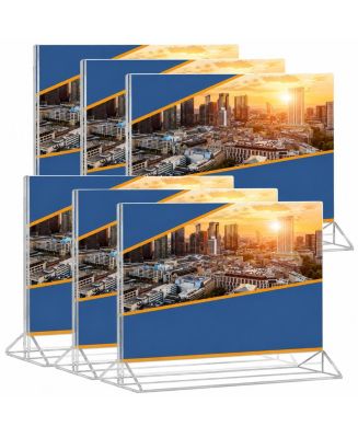 LOWKING Double Sided Acrylic Sign Stand T Shape Table Display 6 Pack ...