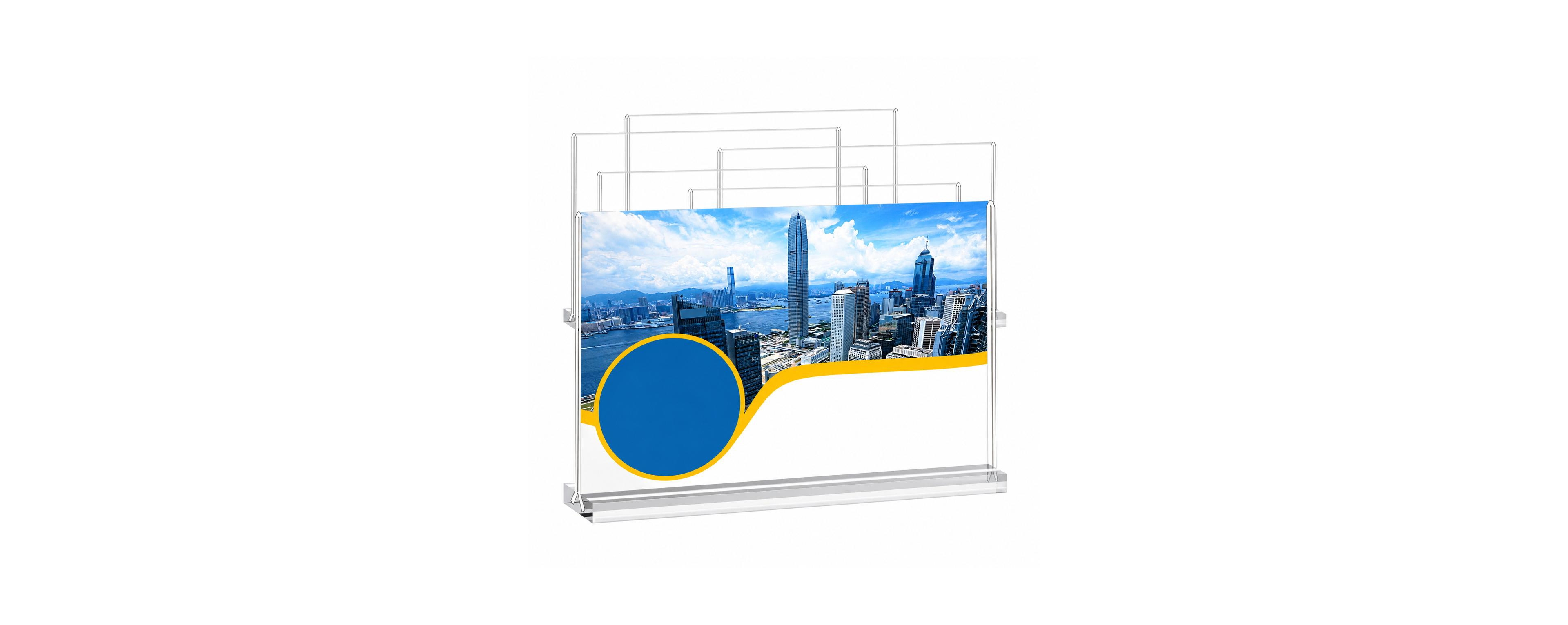 Lowking 6 Pack Horizontal Double Sided Clear Plastic Sign Holder Table Stand For Office Store Restaurant Organizer