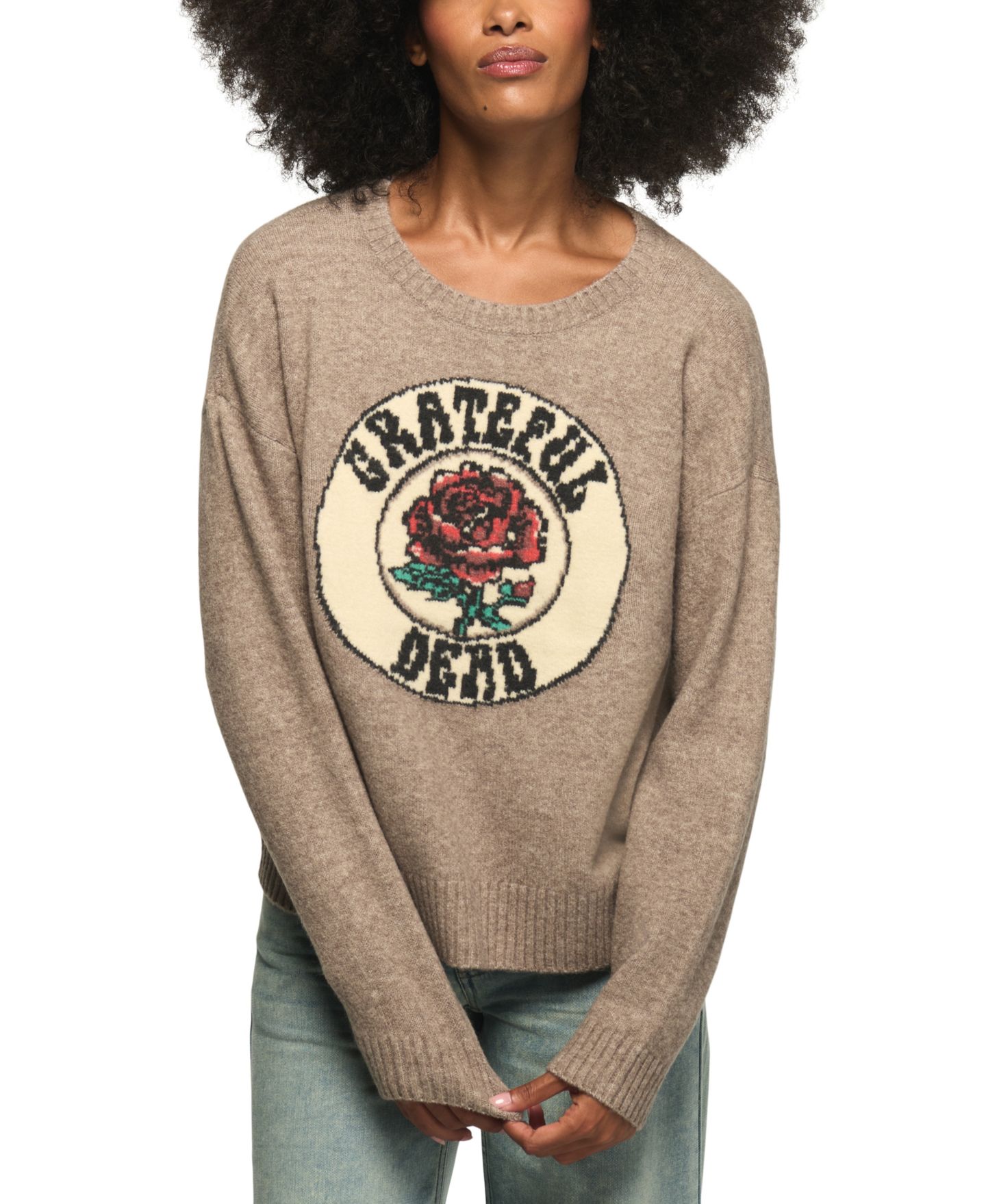 Женский свитер Lucky Brand Cloud Crewneck Long-Sleeve Graphic, цвет: Меланжевый — фото 1