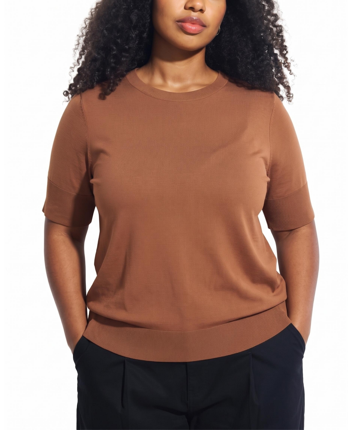 Universal Standard Plus Size Liquid Jersey Rib Hem Tee - Pony