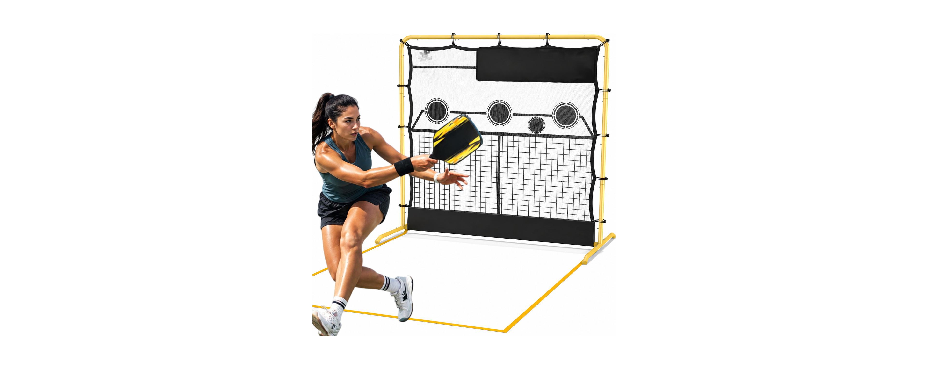 Peneyon Portable Pickleball Rebounder Net 2 In 1 Training Kit With Kitchen Lines For Solo Practice