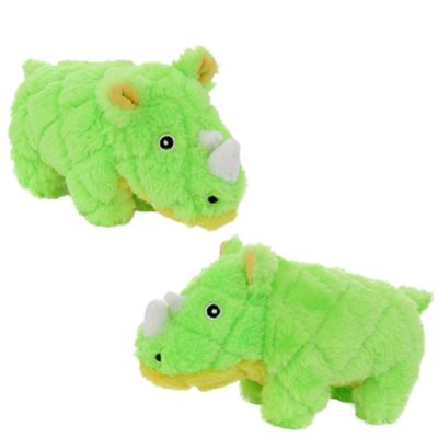 Jr Safari Rhino 2 Pack, Durable Plush Squeaky Dog Toy
