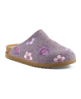 Cutesy Slip-on Mule with Felt Upper and Cushioning