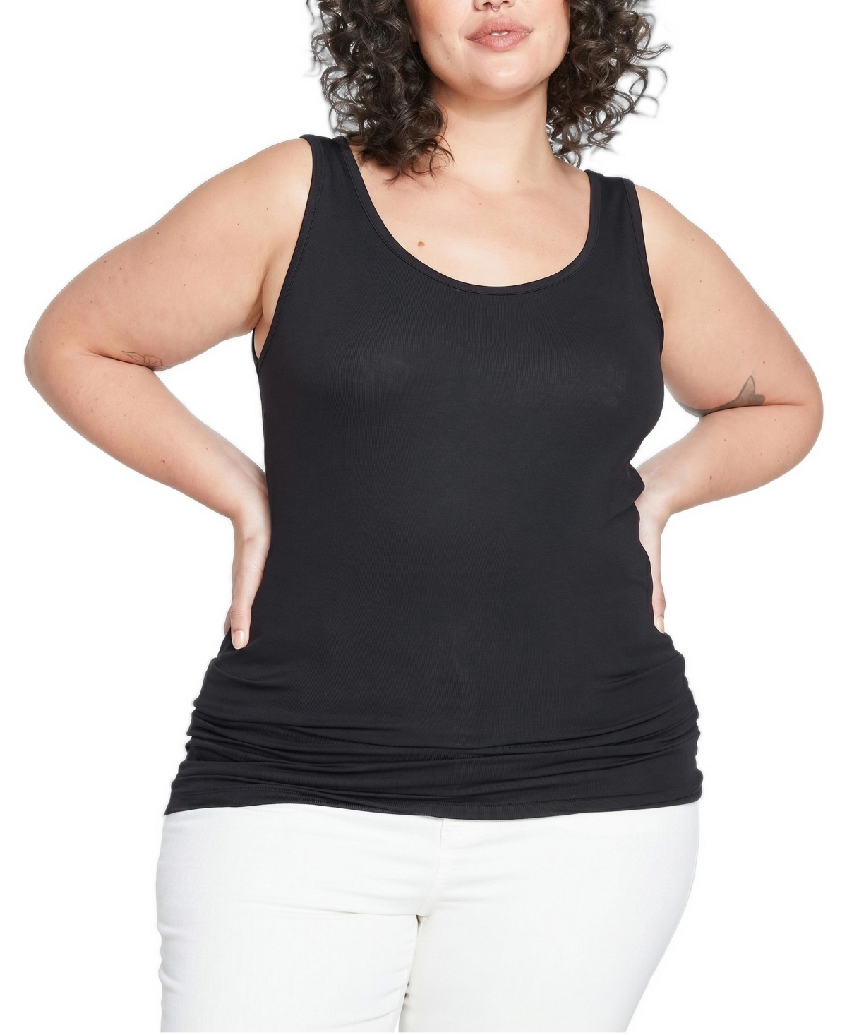 Universal Standard Plus Size Cloud Rib Tank Tops - Black