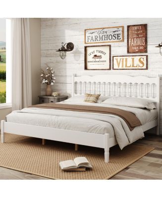 Streamdale Furniture Countryside King Wooden Bed Frame with Spindle ...
