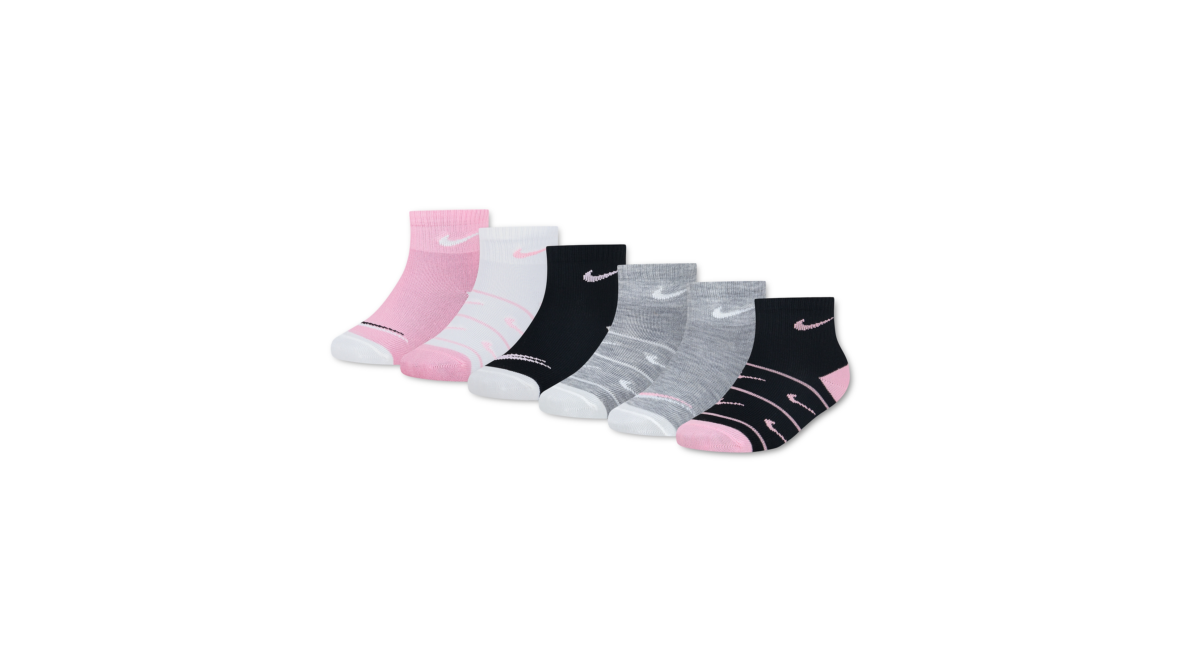 Nike Little Girls Ankle Socks, 6 Pack
