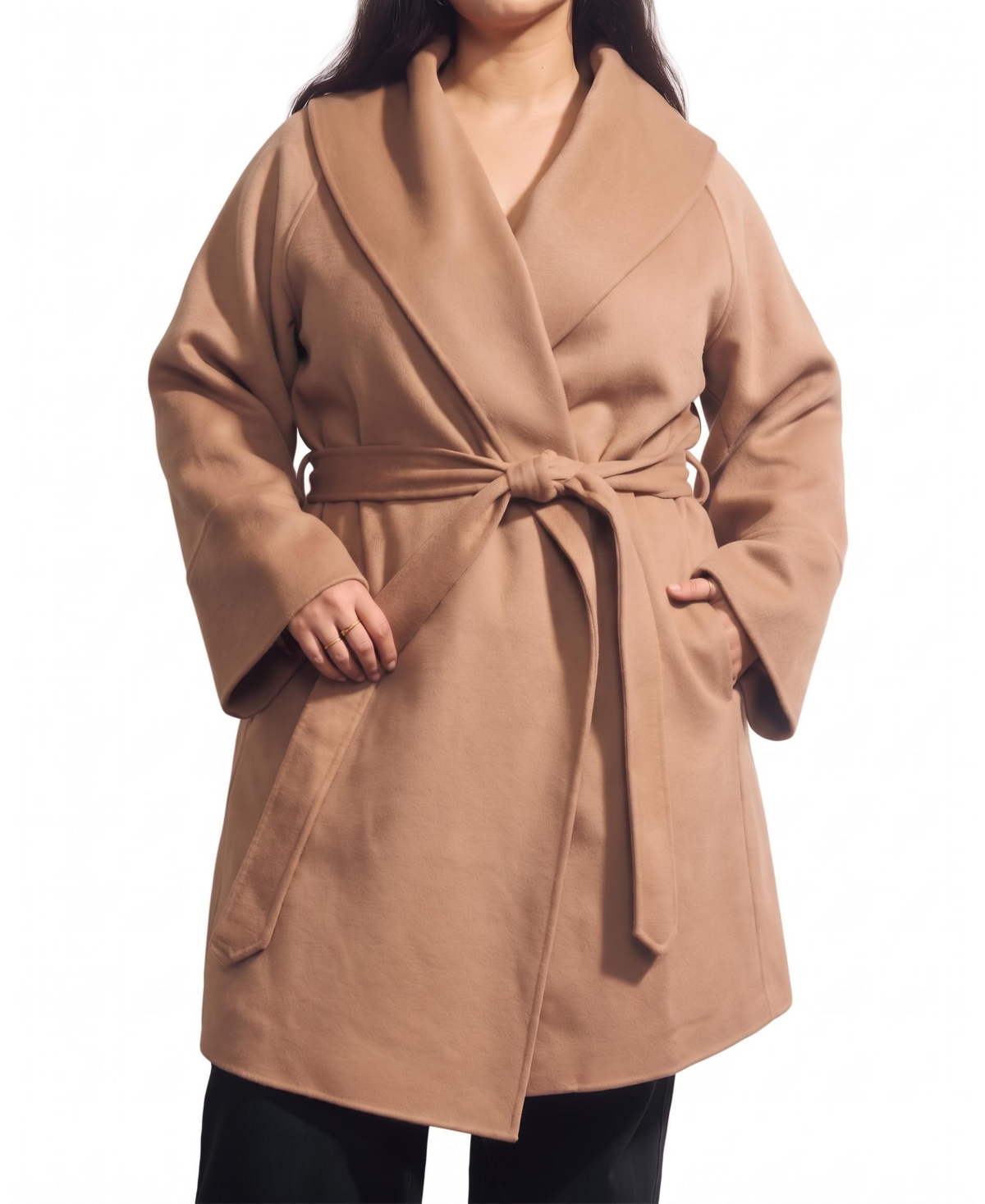 Universal Standard Plus Size Asha Double Face Wool-Blend Coat - Biscotti