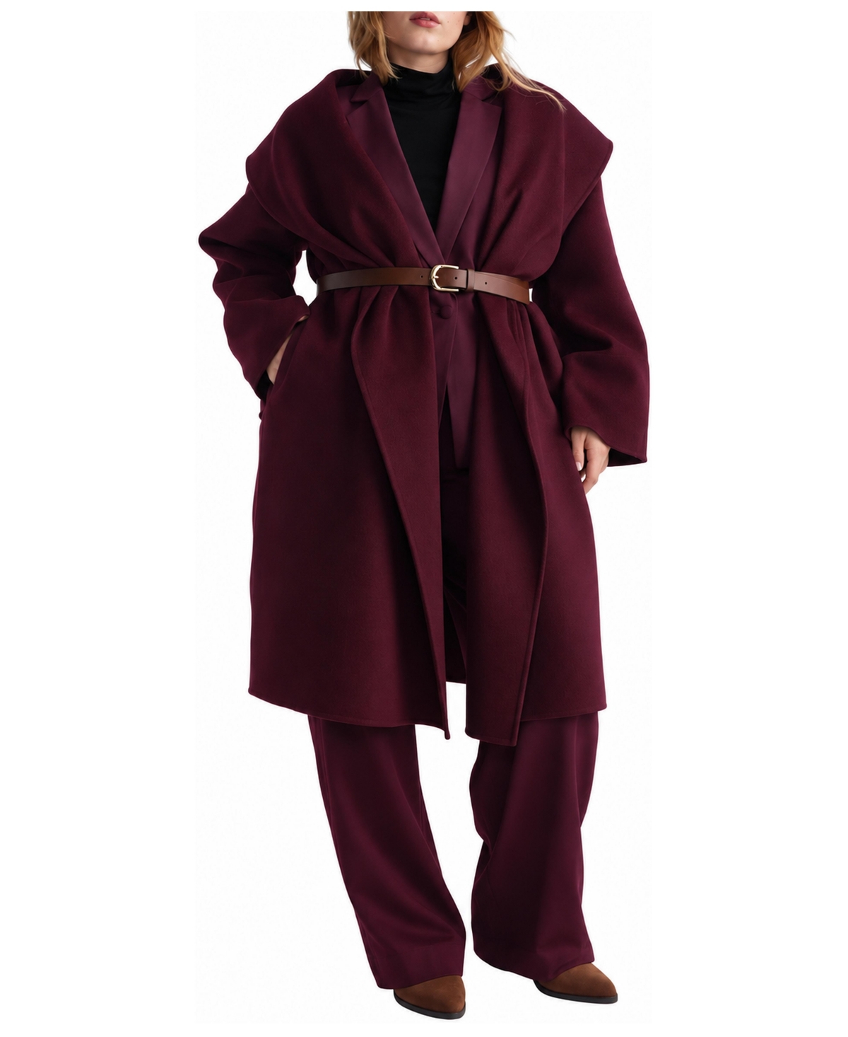 Universal Standard Plus Size Asha Double Face Wool-Blend Coat - Gamay