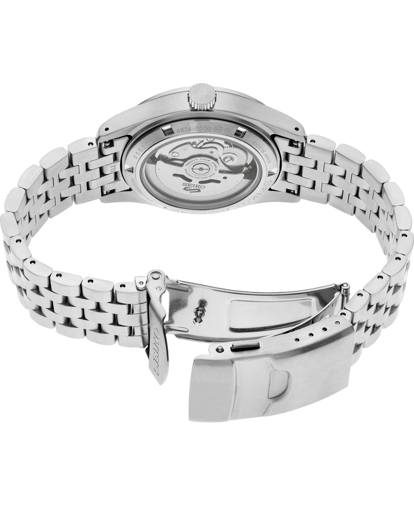 Мужские часы Seiko 5 Sports Silver-Tone Stainless Steel Bracelet Watch 39.4mm — фото 3