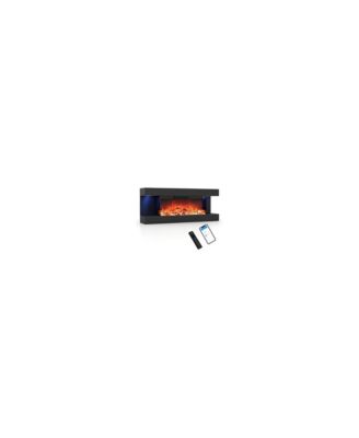 3-Sided Wall Mount Electric WiFi Fireplace with 40 Inch Floating Mantel