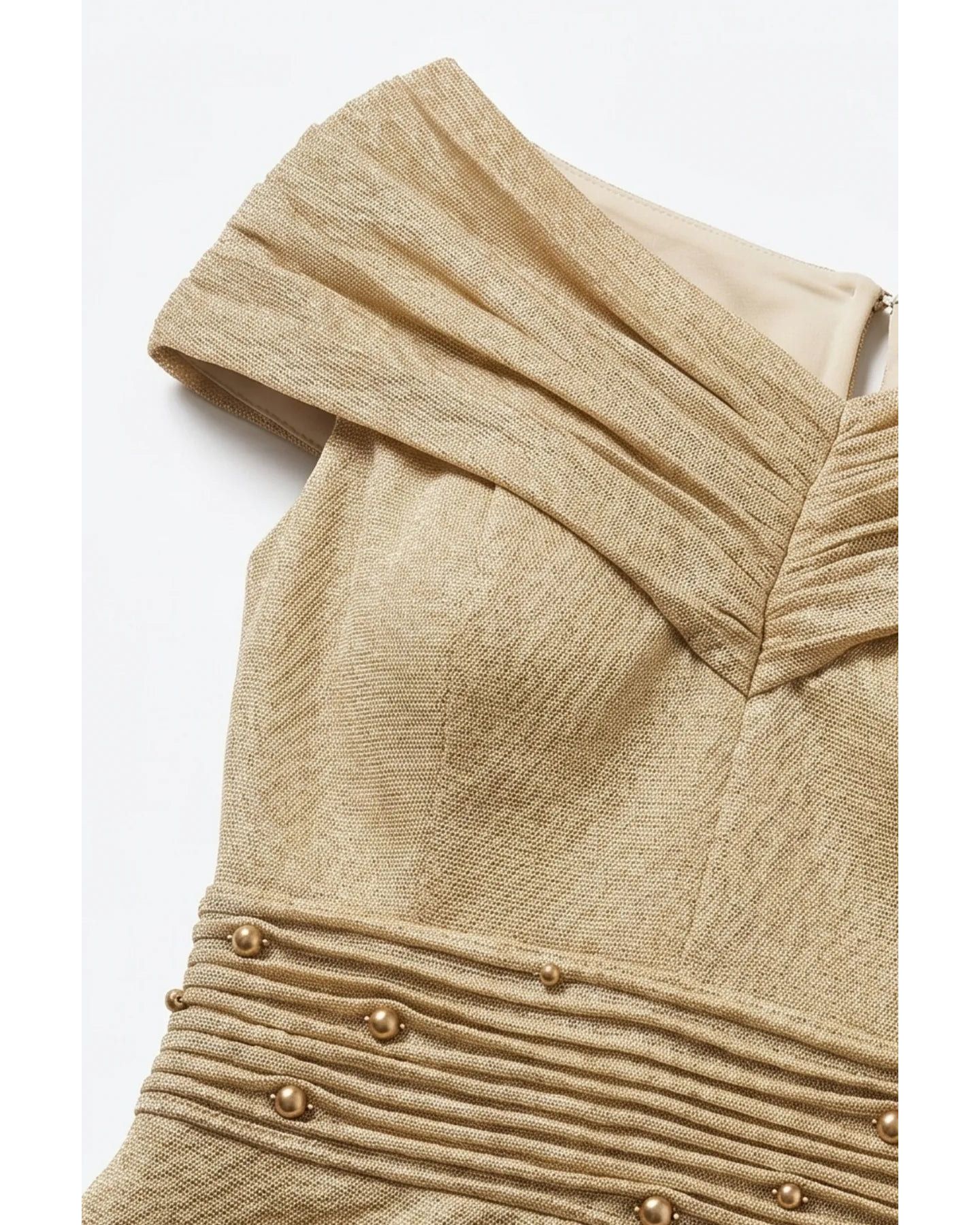 Женское платье Luna Fashion House Iris Off-Shoulder Pearl-Detail Waistband Cocktail — фото 4