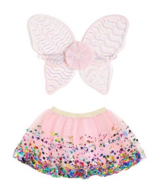 Girls Rainbow Star Fairy Wing and Confetti Tutu Set