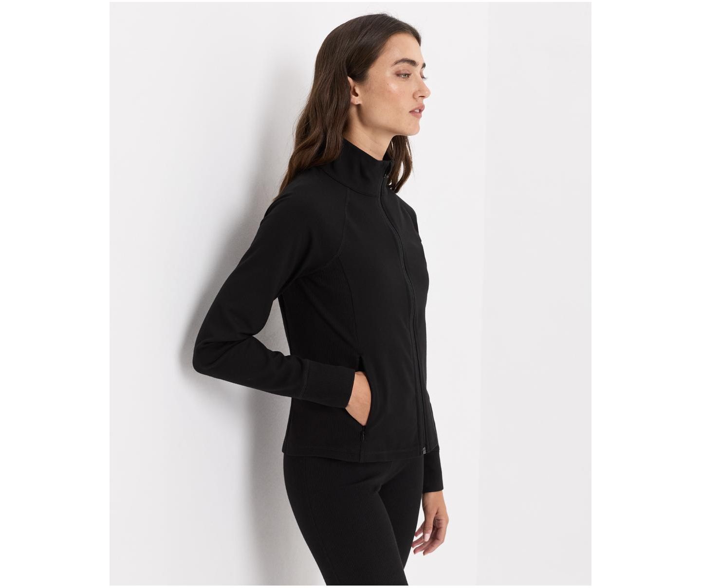 Женская куртка Pact On The Go-To Slim Fit Long-Sleeve Zip-Up, цвет: Чёрный — фото 2