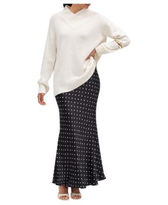 Women's Polka-Dot Maxi Bias Skirt