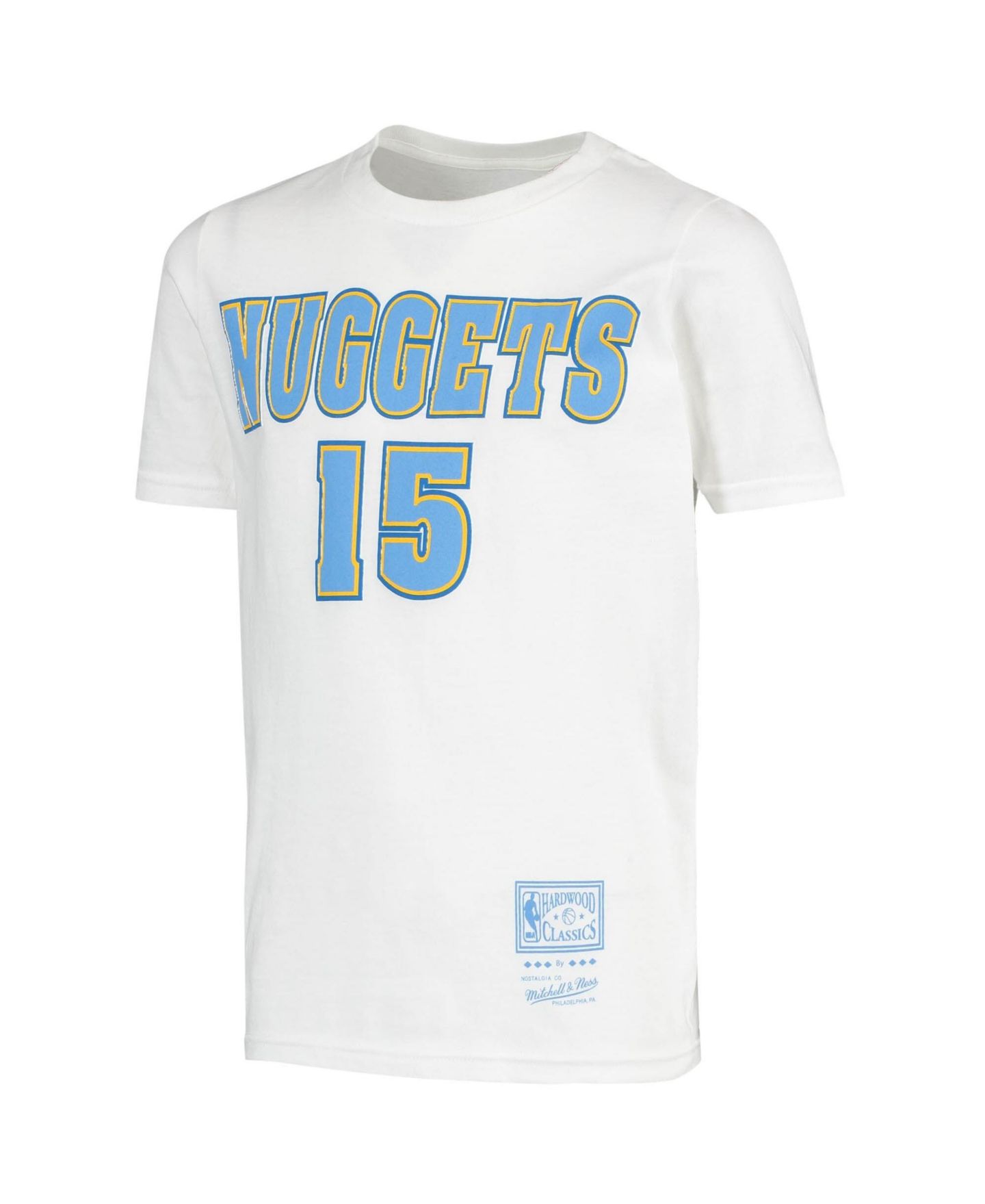 Детская футболка Mitchell & Ness Carmelo Anthony White Denver Nuggets Hardwood Classics Name & Number — фото 4