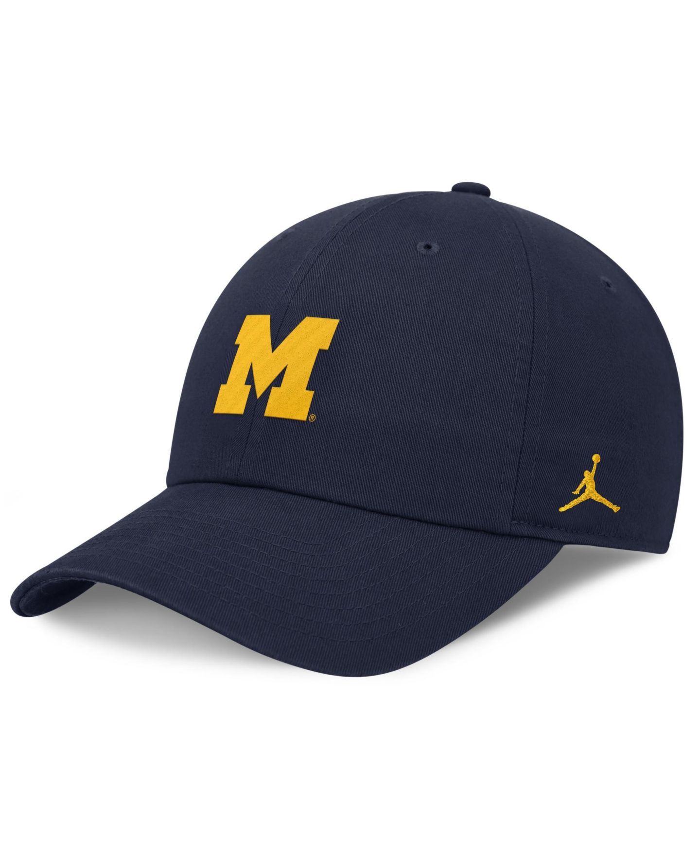 Мужская кепка Jordan Navy Michigan Wolverines Club Dri-FIT Adjustable Hat — фото 1
