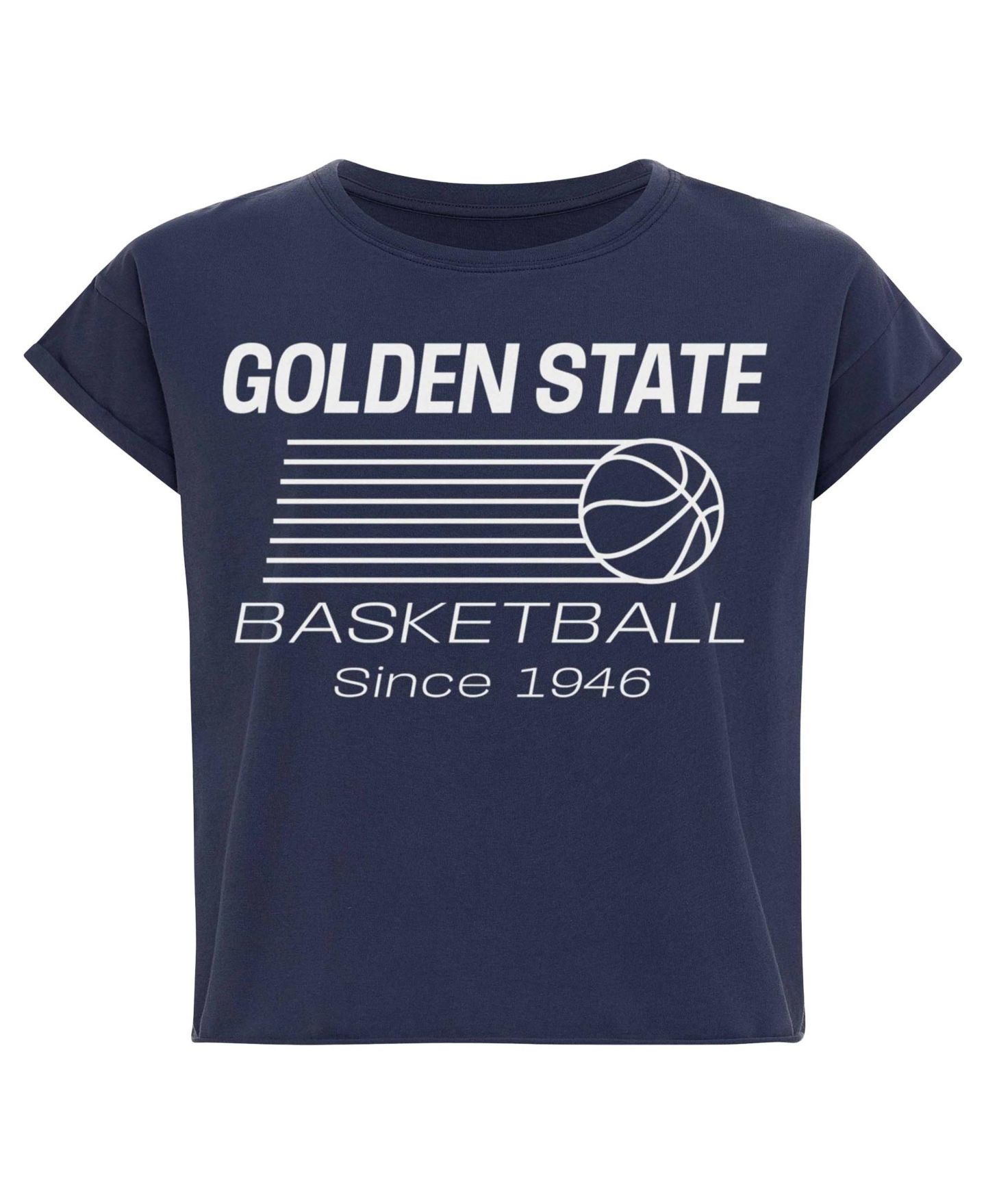 Женская футболка Sportiqe Blue Golden State Warriors Athletic Club Collection Alana Premium Cropped — фото 3