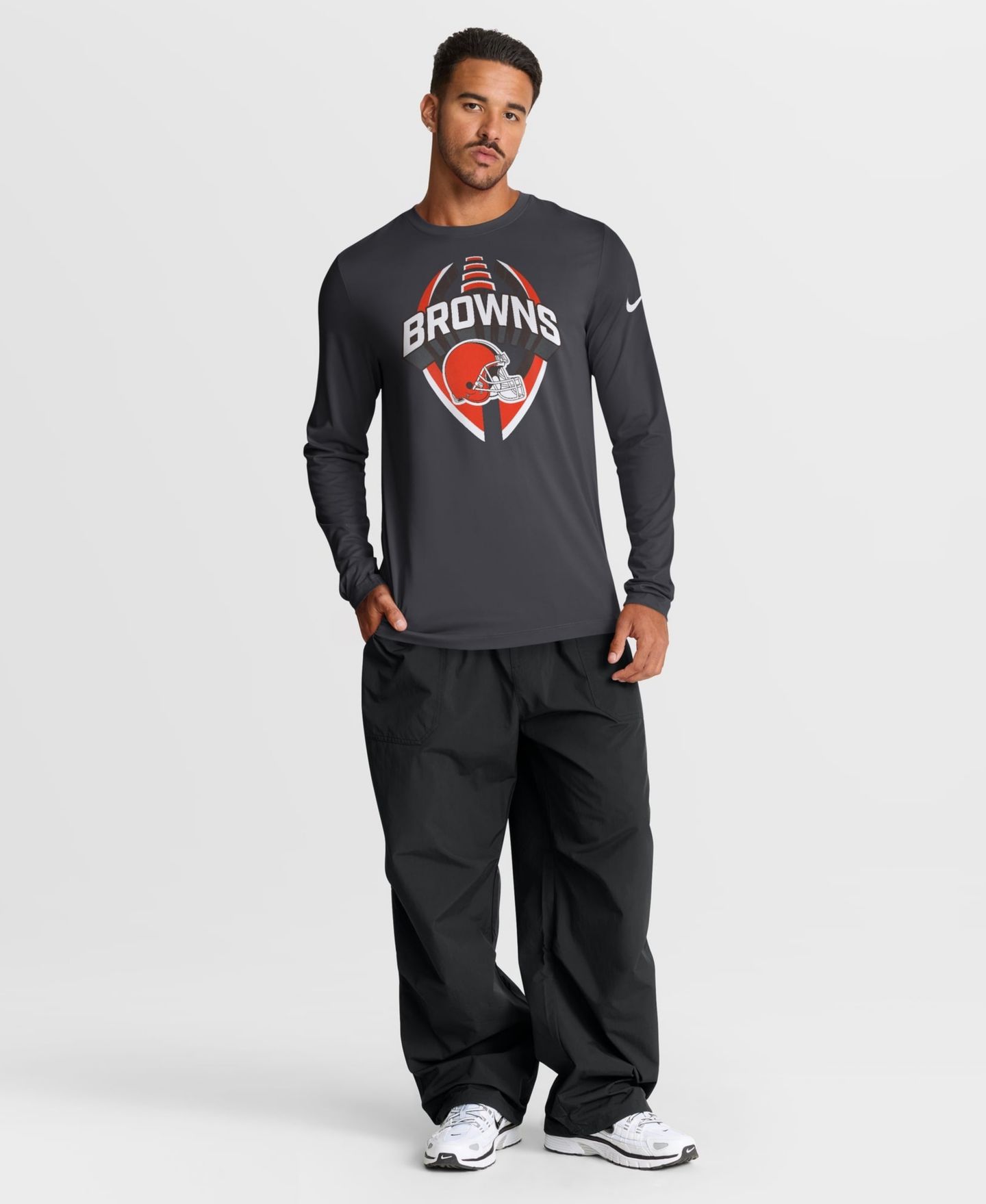 Мужская футболка Nike Anthracite Cleveland Browns Primetime Legend Icon Performance Long-Sleeve — фото 3