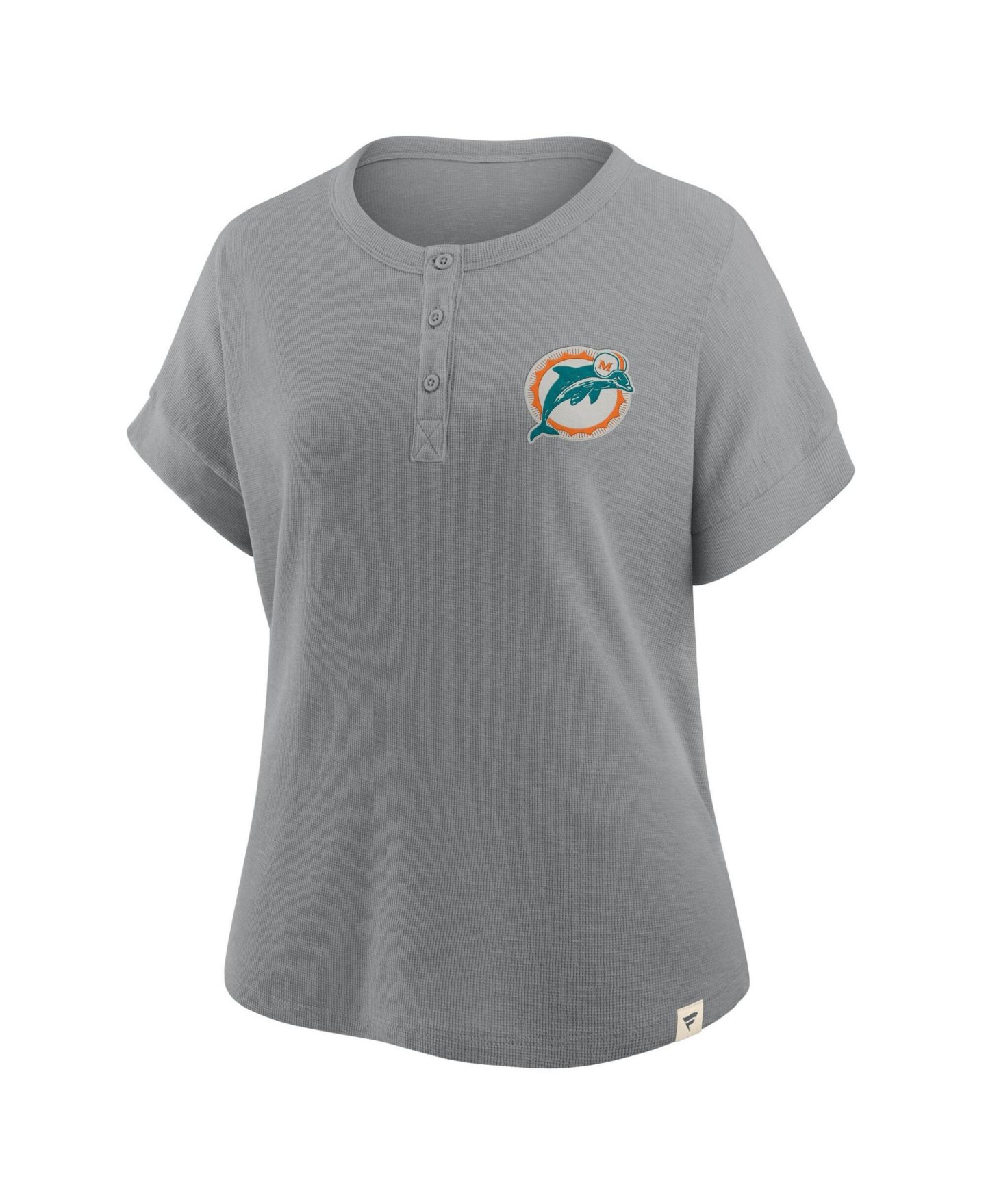 Женская рубашка Fanatics Heather Gray Miami Dolphins Oversized Hometown Premium Henley — фото 4