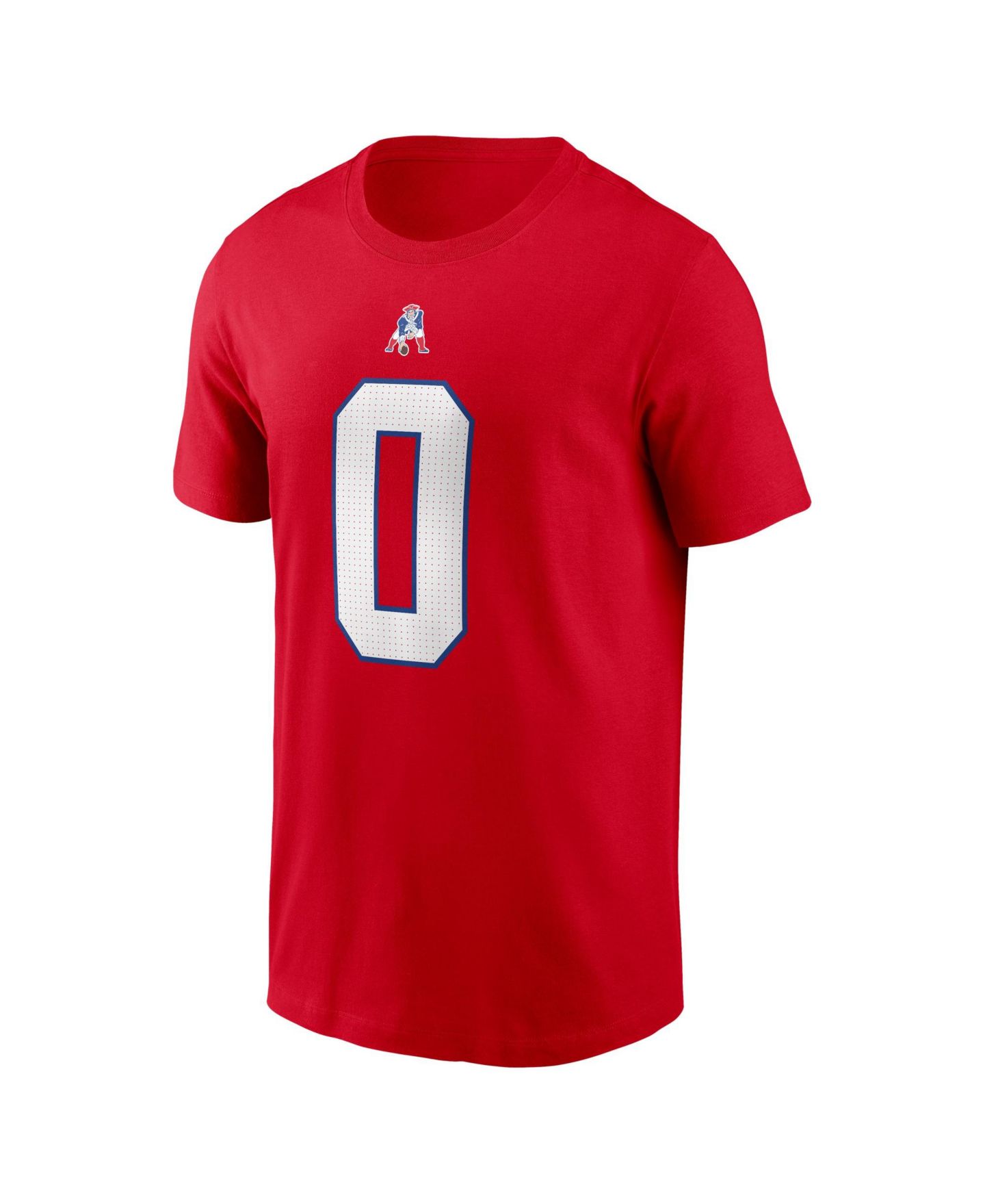 Мужская футболка Nike Christian Gonzalez Red New England Patriots Throwback Alternate Name & Number — фото 2