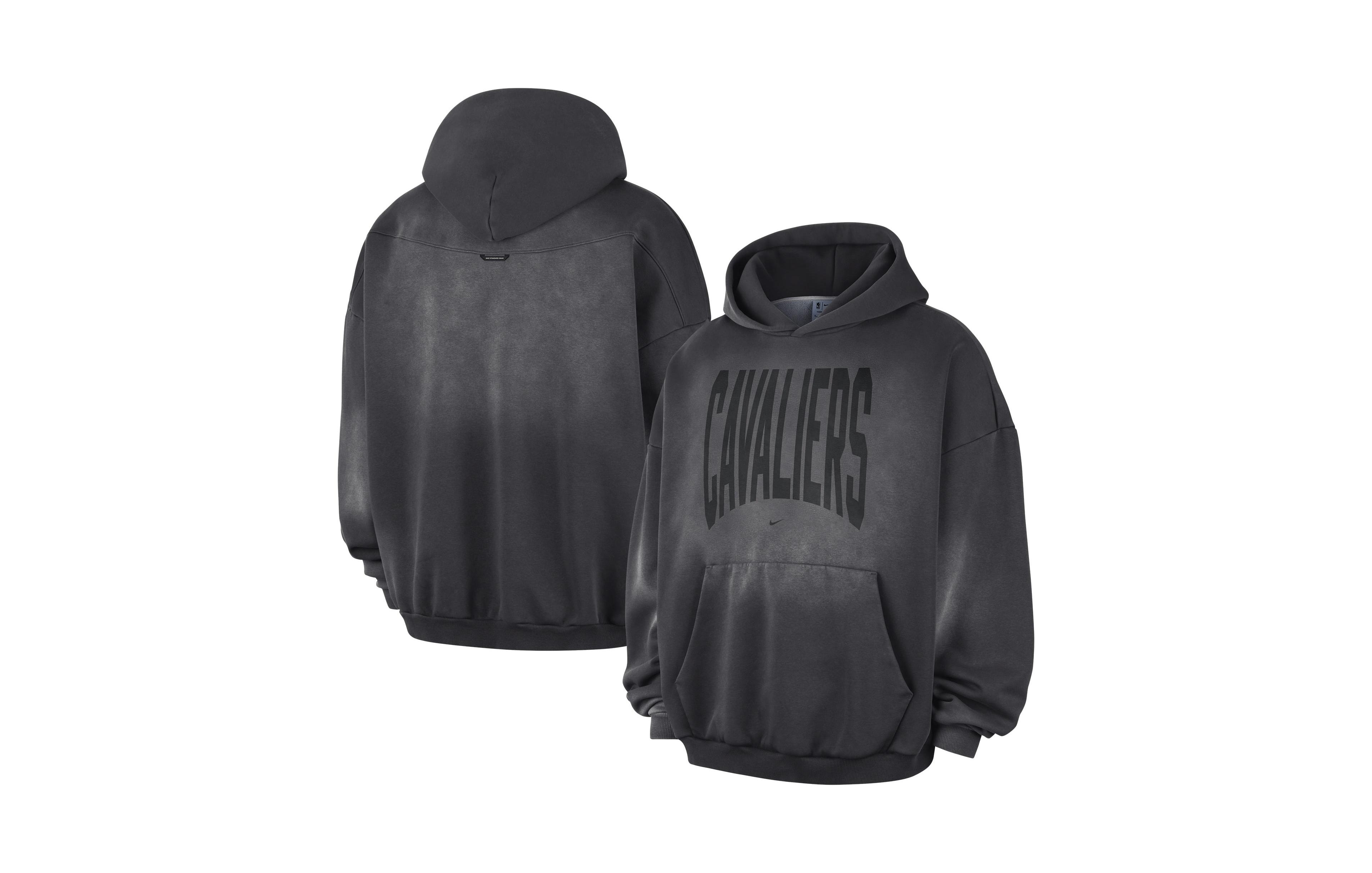 Nike Men's Charcoal Cleveland Cavaliers 2026 Standard Issue Travel Washed Fleece Pullover Hoodie