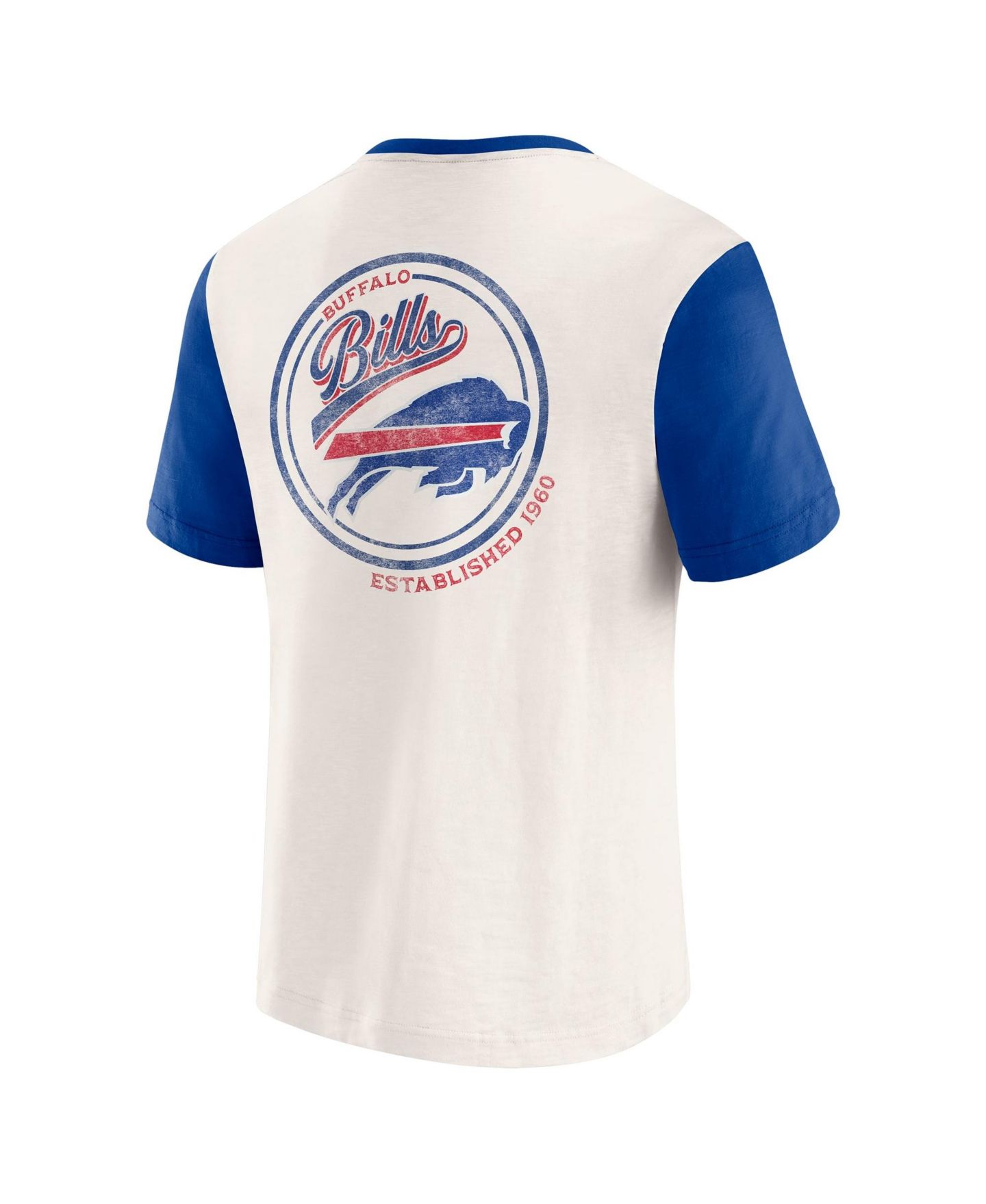 Мужская футболка Darius Rucker Collection By Fanatics Cream Buffalo Bills Henley Colorblock Slub Pocket — фото 3