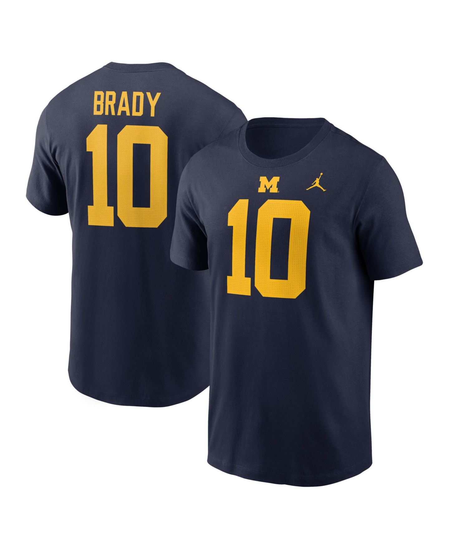 Мужская футболка Nike Tom Brady Navy Michigan Wolverines Name & Number — фото 1