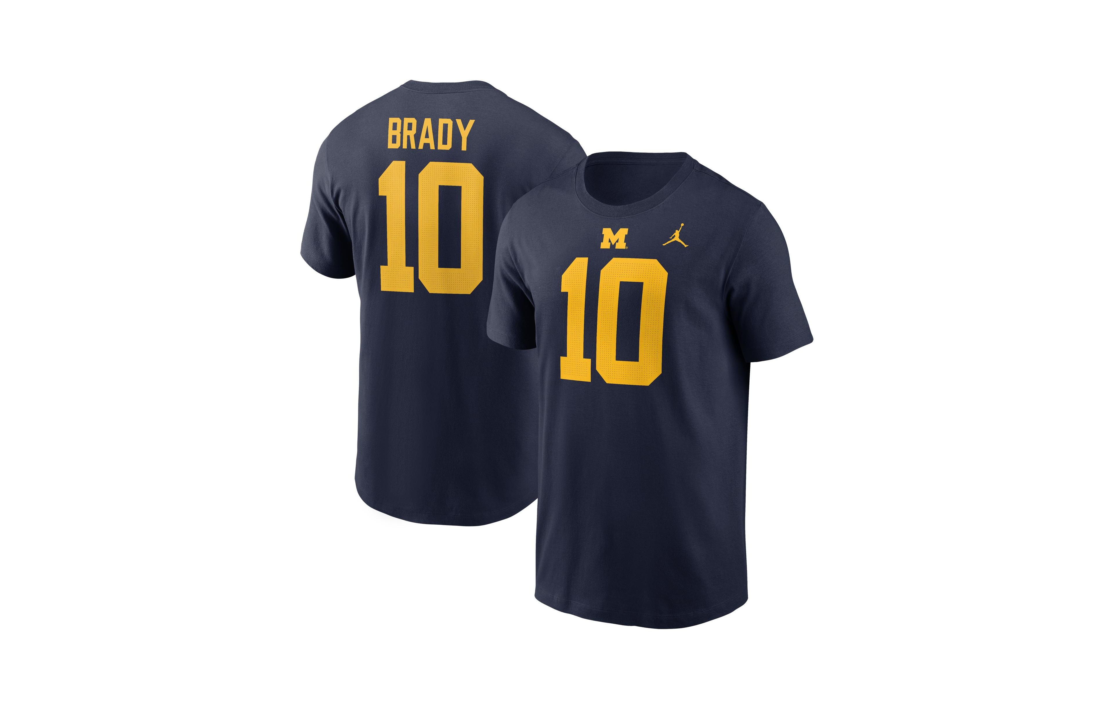 Nike Men's Tom Brady Navy Michigan Wolverines Name & Number T-Shirt