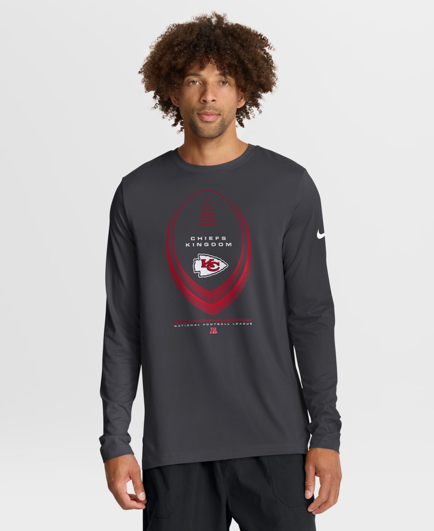 Мужская футболка Nike Charcoal Kansas City Chiefs Legend Icon Dri-FIT Long-Sleeve — фото 1
