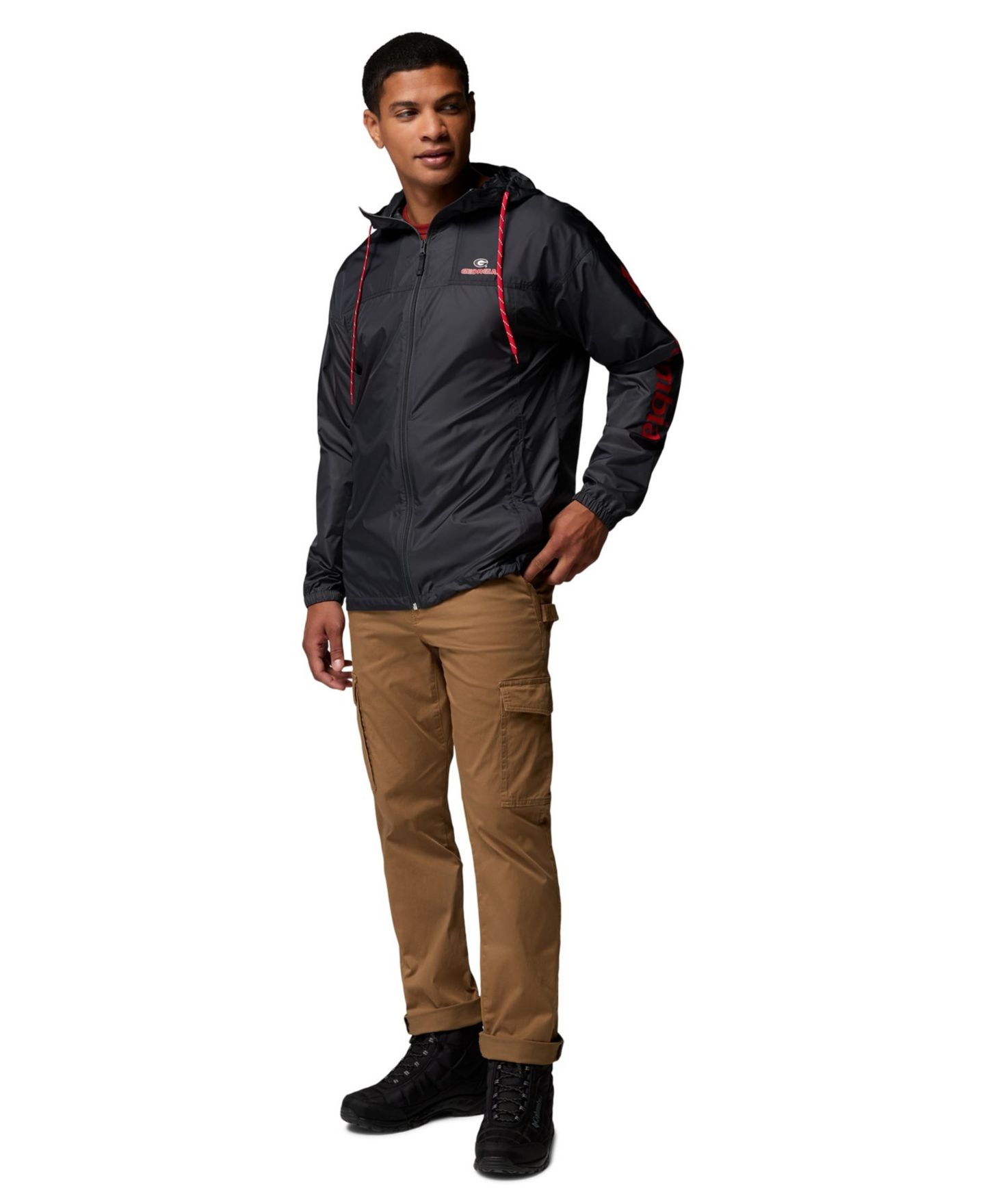 Мужская куртка Columbia Black Georgia Bulldogs Flash Challenger II Full-Zip Hooded Windbreaker — фото 3