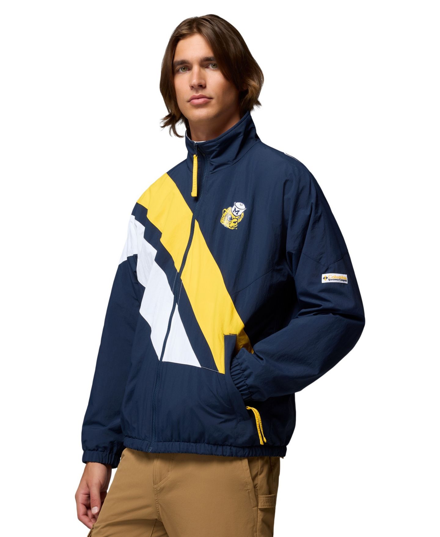 Мужская куртка Columbia Navy Michigan Wolverines Reventure Full-Zip Windbreaker Omni-Shield — фото 5