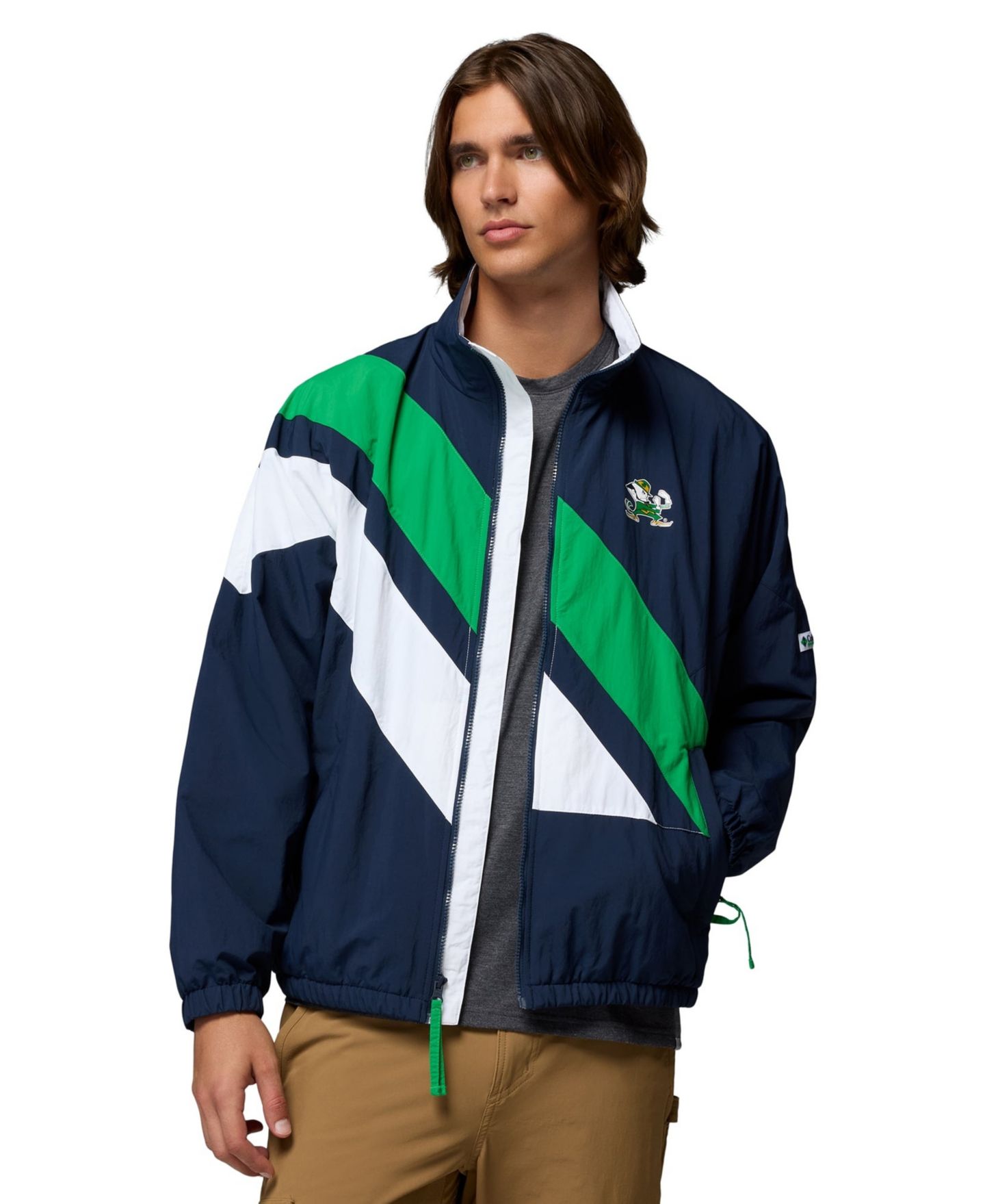 Мужская куртка Columbia Navy Notre Dame Fighting Irish Reventure Full-Zip Windbreaker Omni-Shield — фото 1