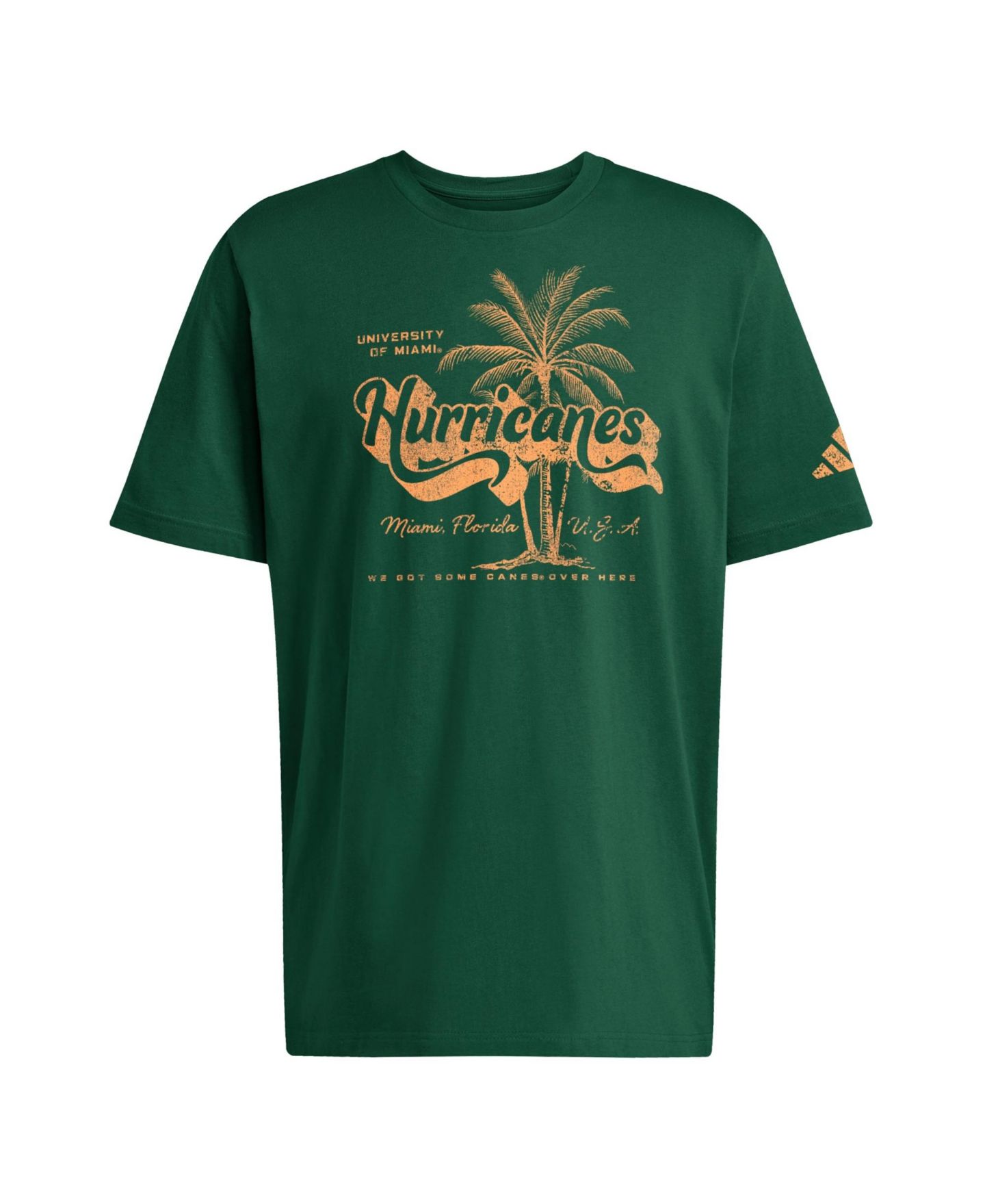 Мужская футболка adidas Green Miami Hurricanes Retro Fresh — фото 2