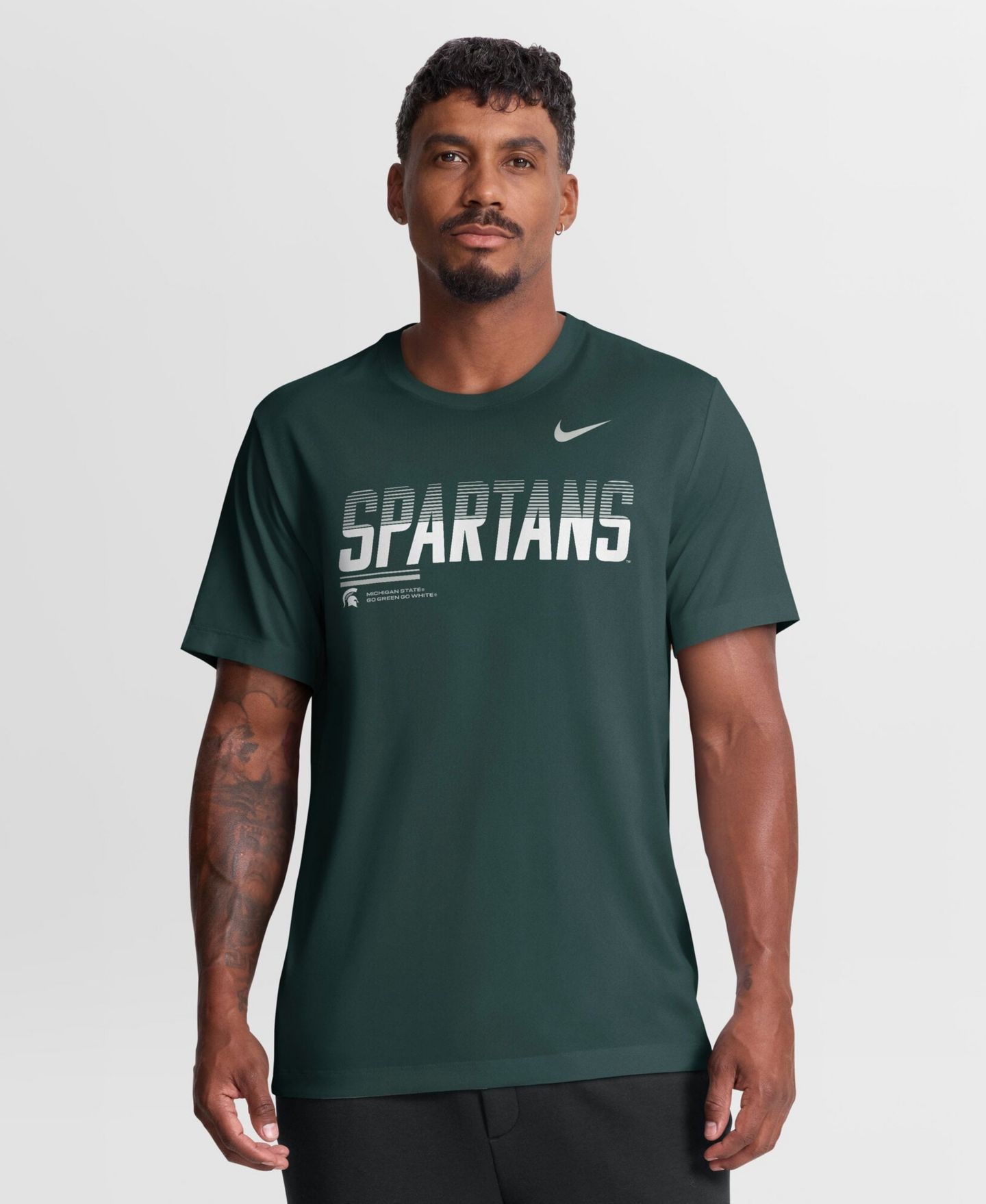 Мужская футболка Nike Green Michigan State Spartans Sideline Legend Dri-FIT — фото 1