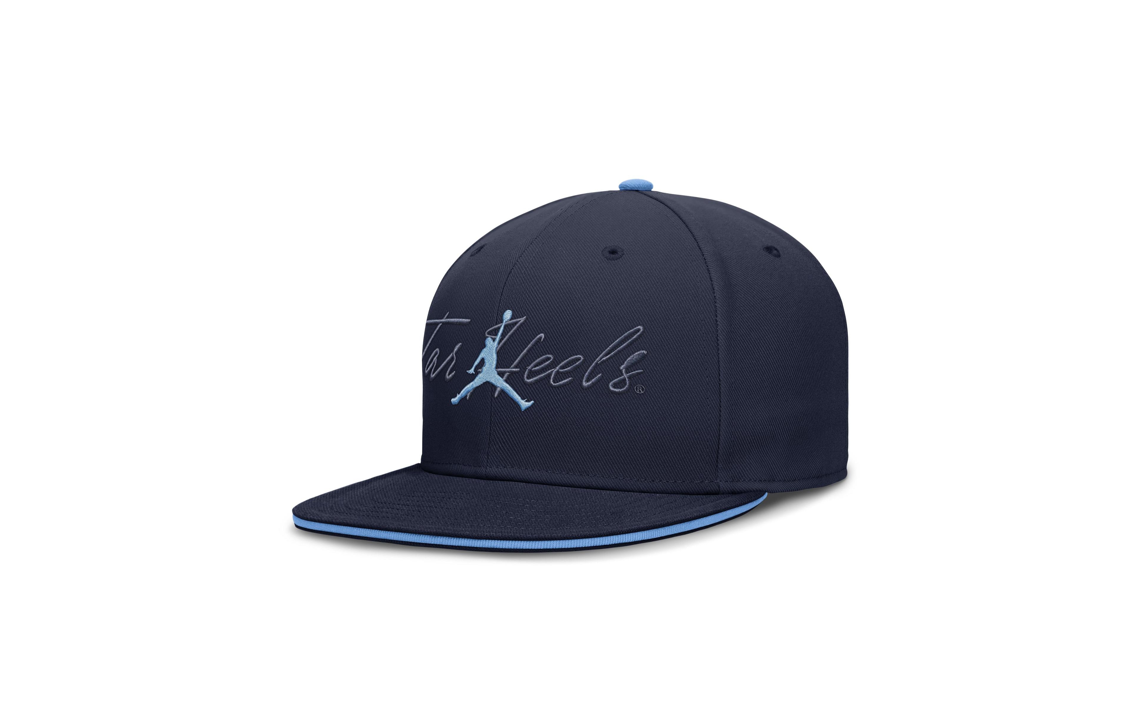 Jordan Men's Navy North Carolina Tar Heels Dri-fit Primetime Script Fitted Hat