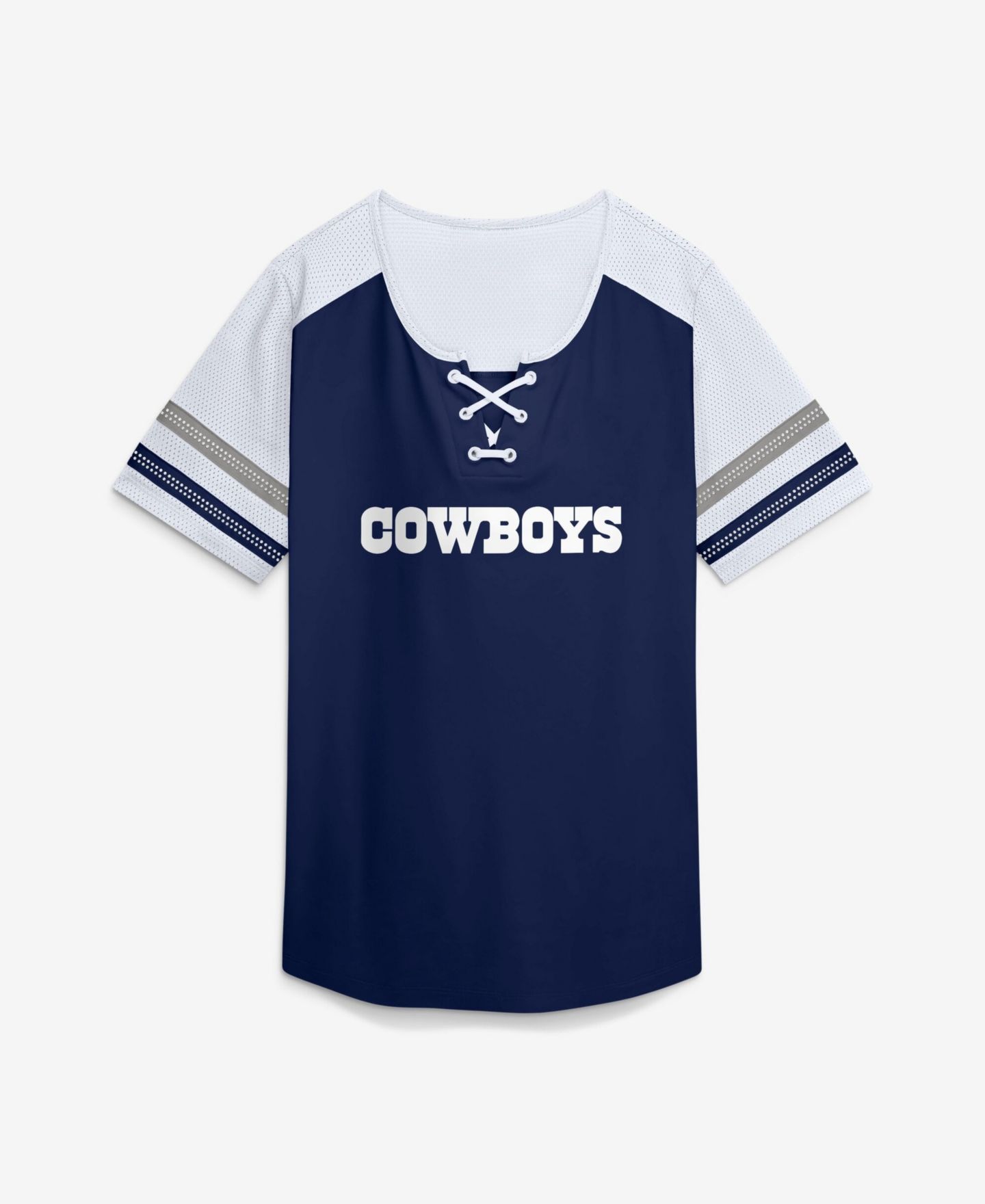 Женская рубашка Fanatics CeeDee Lamb Navy Dallas Cowboys Curl Route Athena Lace-Up Name & Number — фото 2