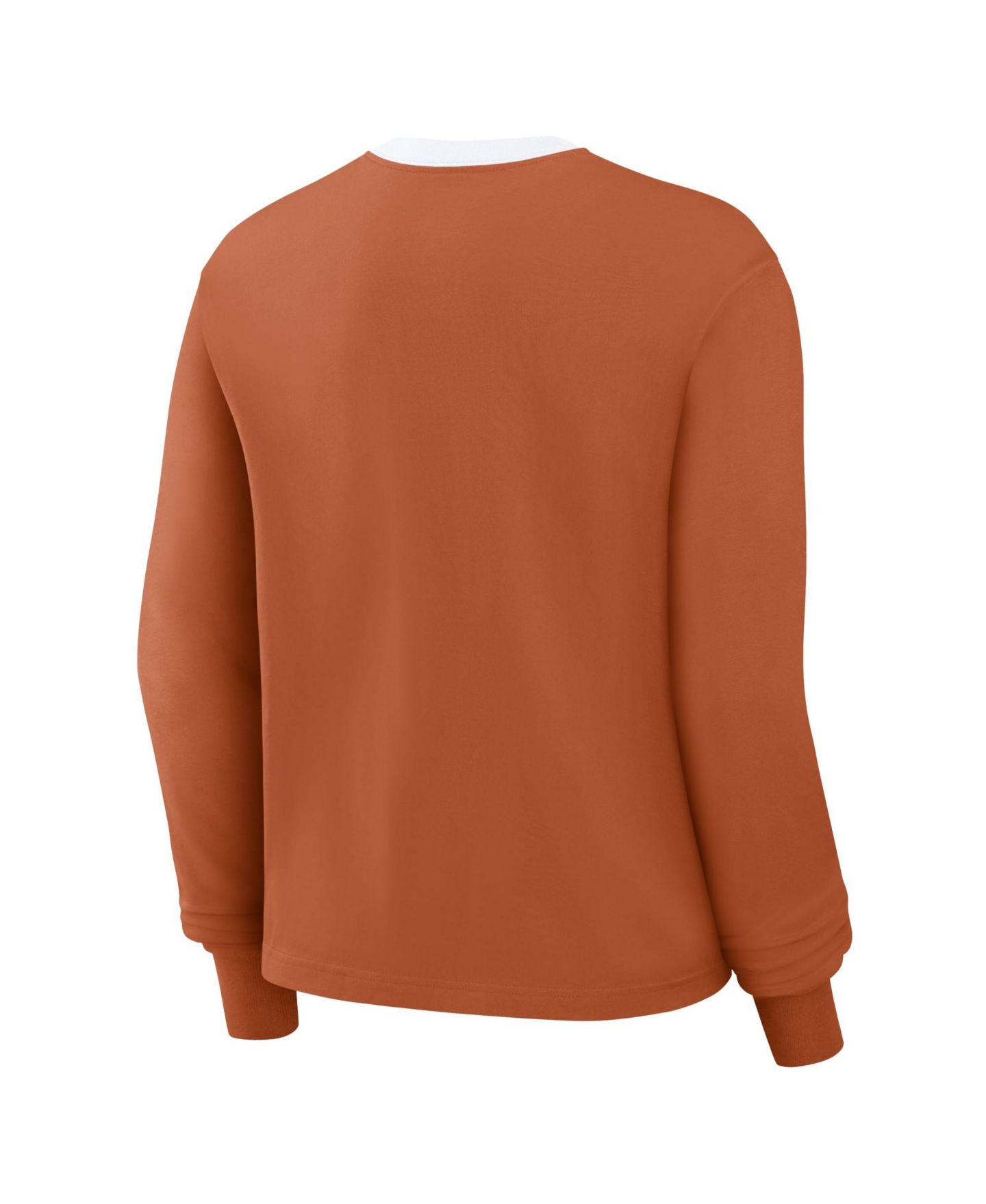 Женская футболка Nike Texas Longhorns Texas Orange Ringer Boxy Long-Sleeve — фото 4