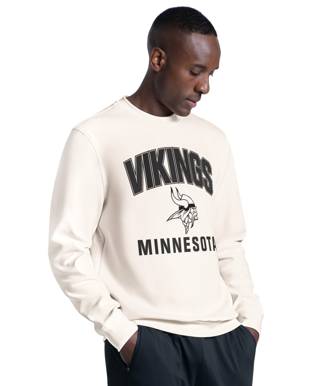 Msx by Michael Strahan Men's Cream Minnesota Vikings Finish Line Tri-Blend Sweatshirt - Cream