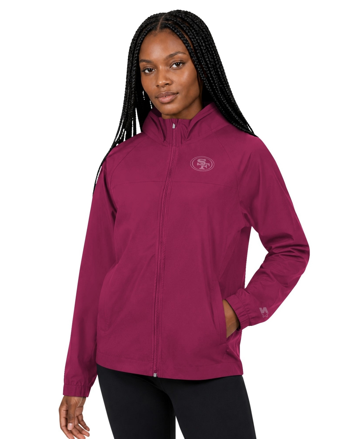 Starter Women's Maroon San Francisco 49ers Athleisure Lightweight Full-Zip Raglan Jacket - Maroon