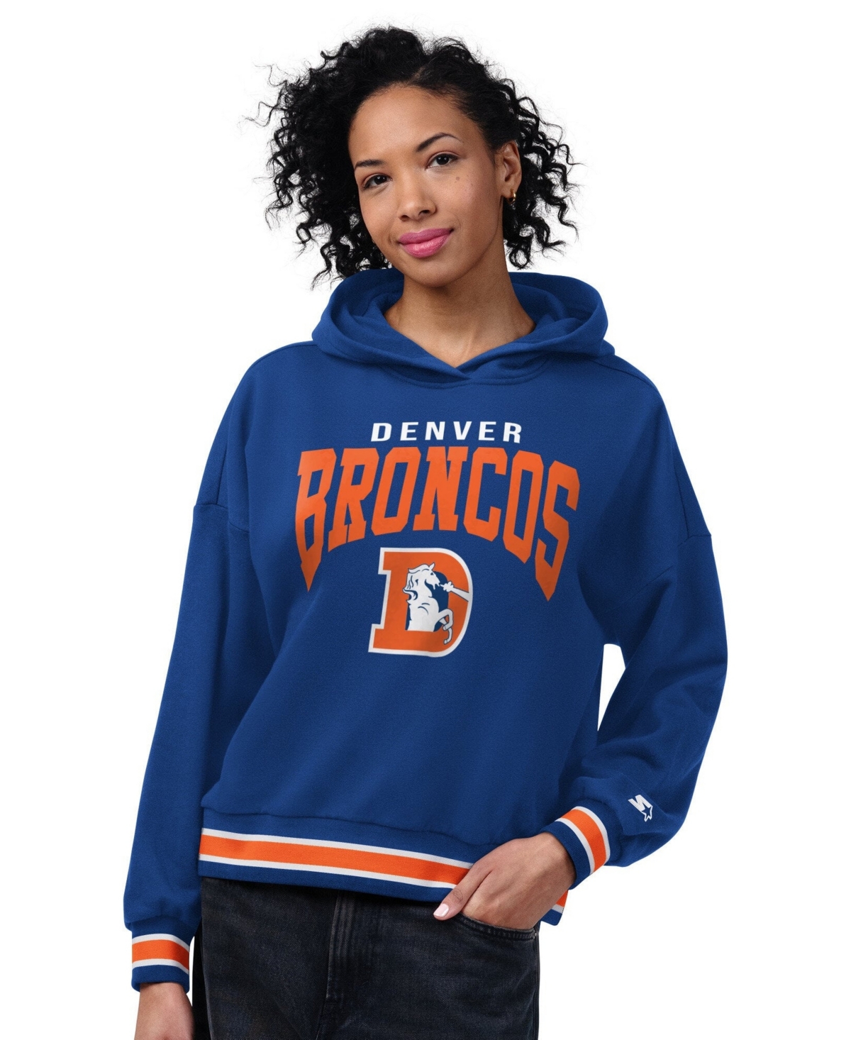 Starter Women's Royal Denver Broncos Vintage Home Plate Hoodie - Royal