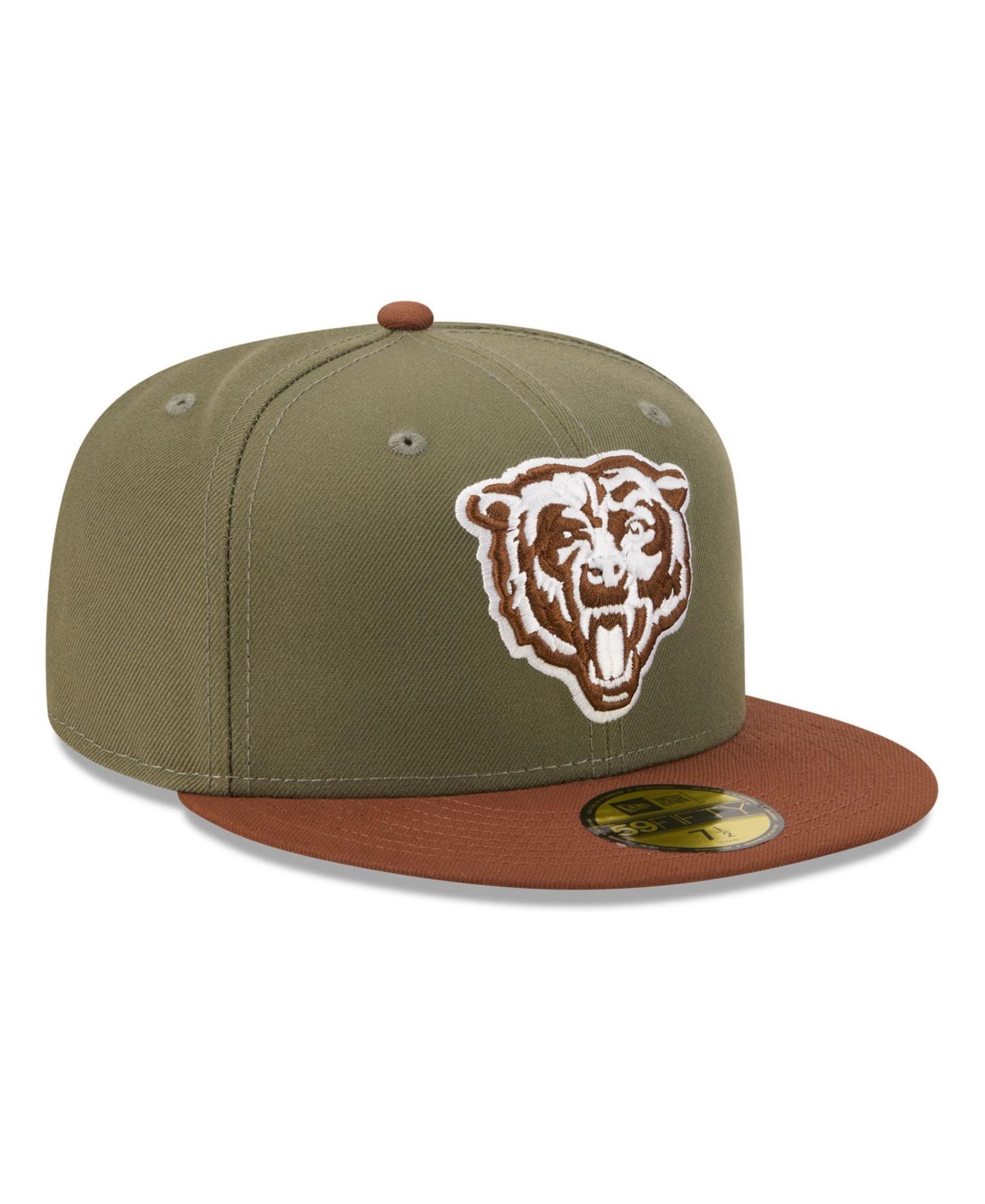 Мужские головные уборы New Era Olive/Brown Chicago Bears Color Pack 59FIFTY Fitted Hat — фото 3