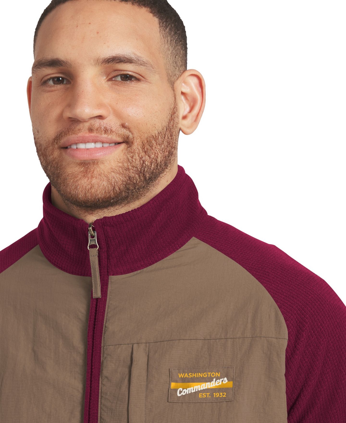 Мужская куртка Darius Rucker Collection By Fanatics Burgundy/Tan Washington Commanders Full-Zip Raglan — фото 5