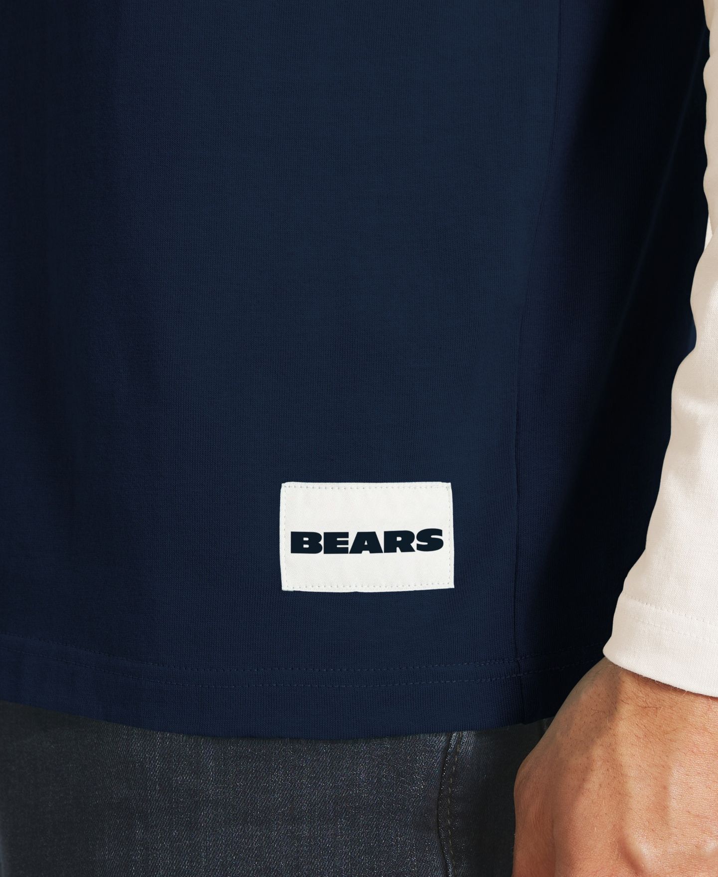 Мужская футболка Darius Rucker Collection By Fanatics Navy/Cream Chicago Bears Henley Long-Sleeve — фото 5