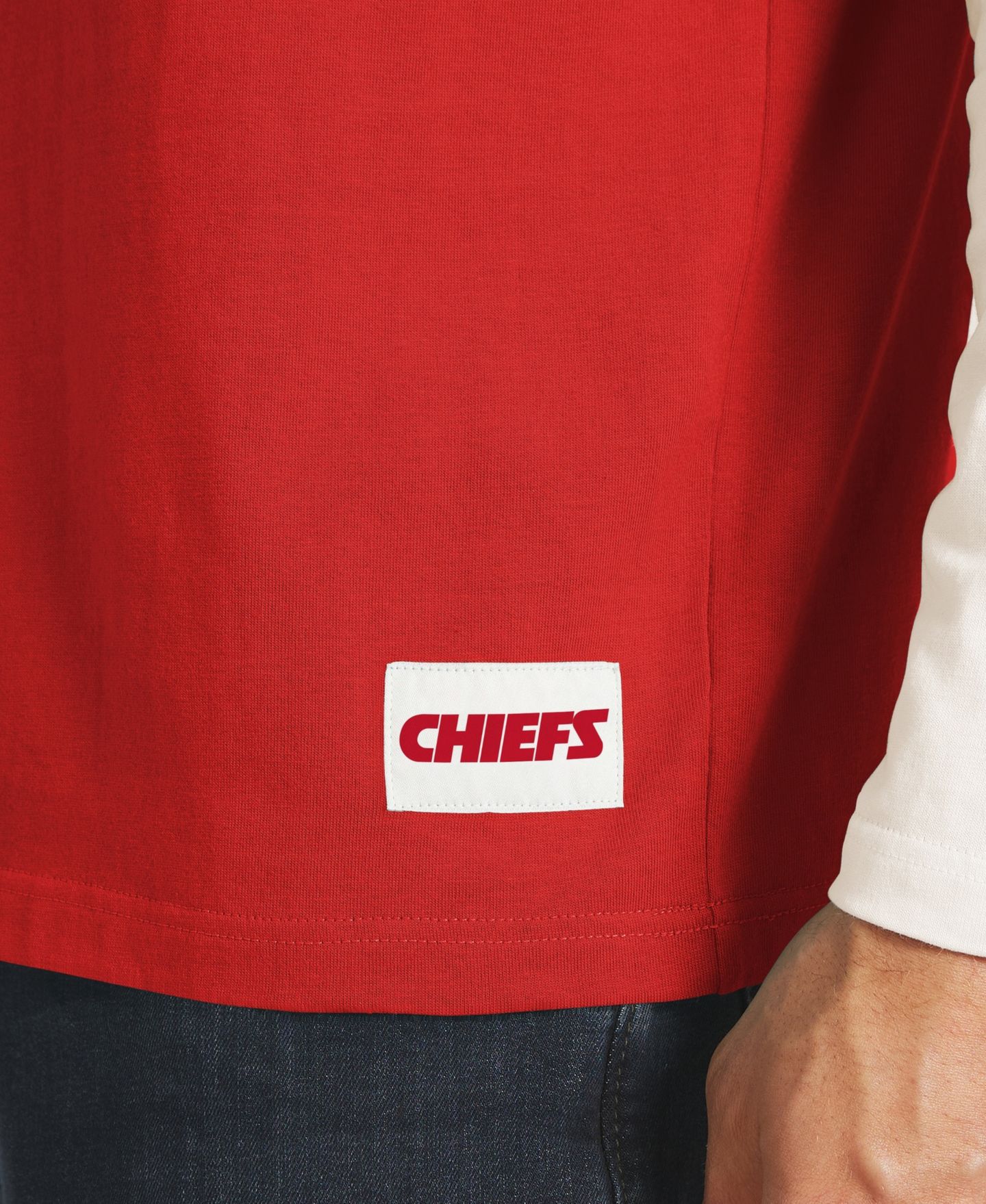 Мужская футболка Darius Rucker Collection By Fanatics Red/Cream Kansas City Chiefs Henley Long-Sleeve — фото 5