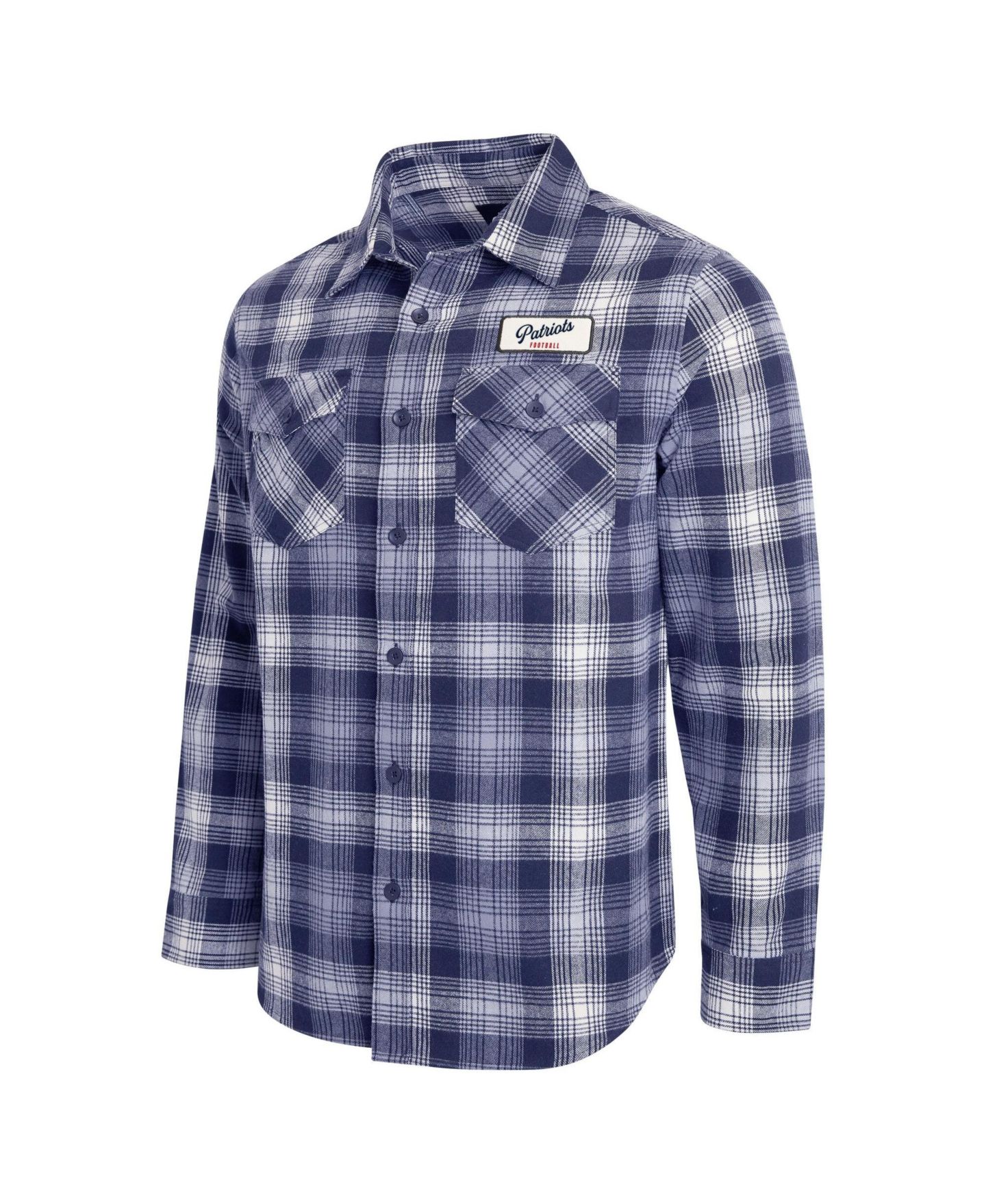 Мужская рубашка Darius Rucker Collection By Fanatics Navy New England Patriots Plaid Button-Up Flannel — фото 2