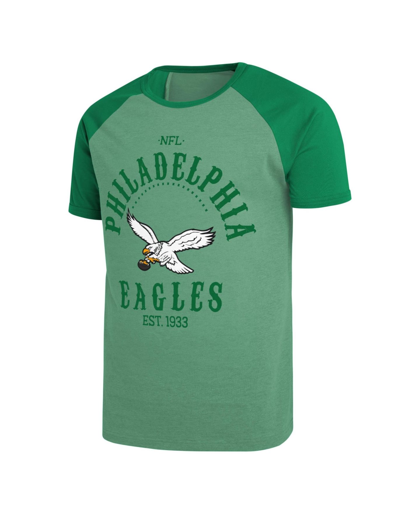 Мужская футболка Darius Rucker Collection By Fanatics Kelly Green Philadelphia Eagles Raglan — фото 2
