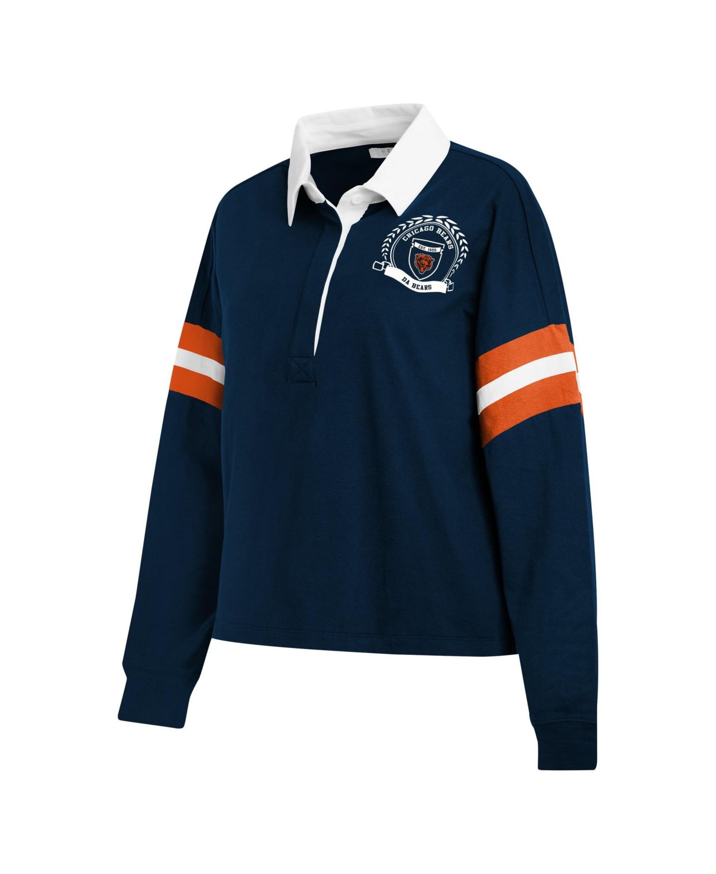 Женская футболка WEAR by Erin Andrews Navy Chicago Bears Rugby Long-Sleeve — фото 3