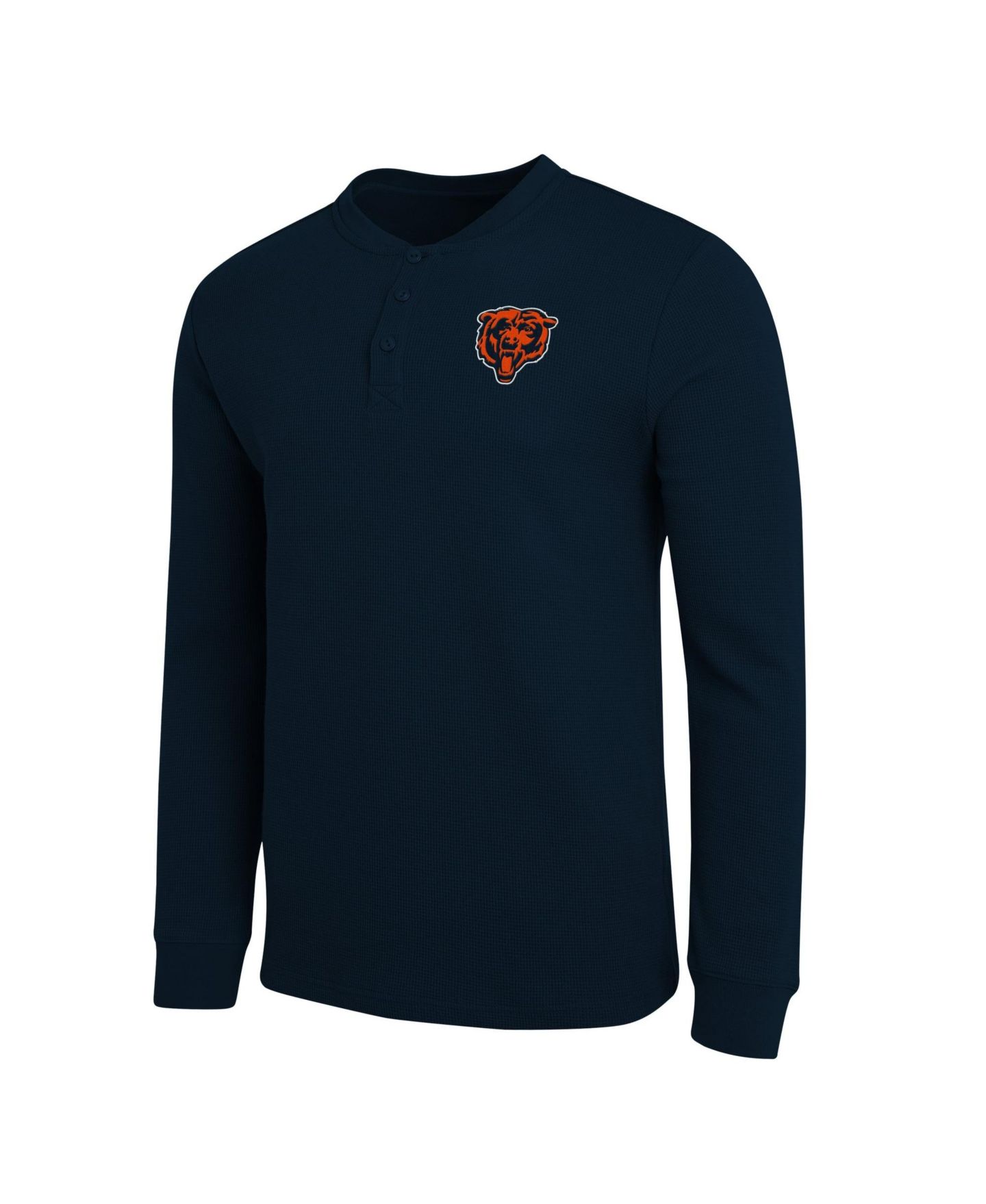 Мужская футболка Darius Rucker Collection By Fanatics Navy Chicago Bears Waffle-Knit Henley Long-Sleeve — фото 3