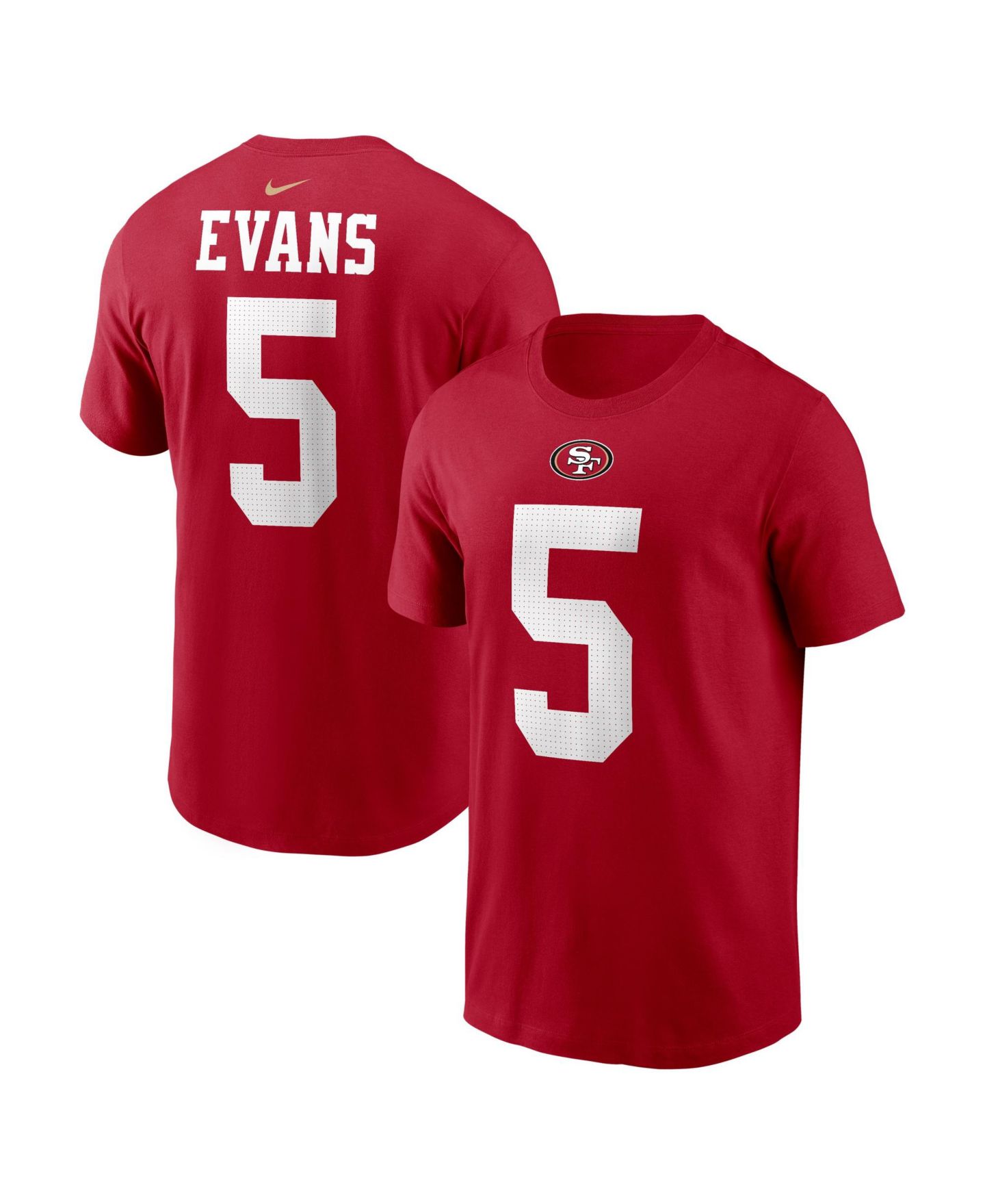 Мужская футболка Nike Mike Evans Scarlet San Francisco 49ers Name & Number — фото 1